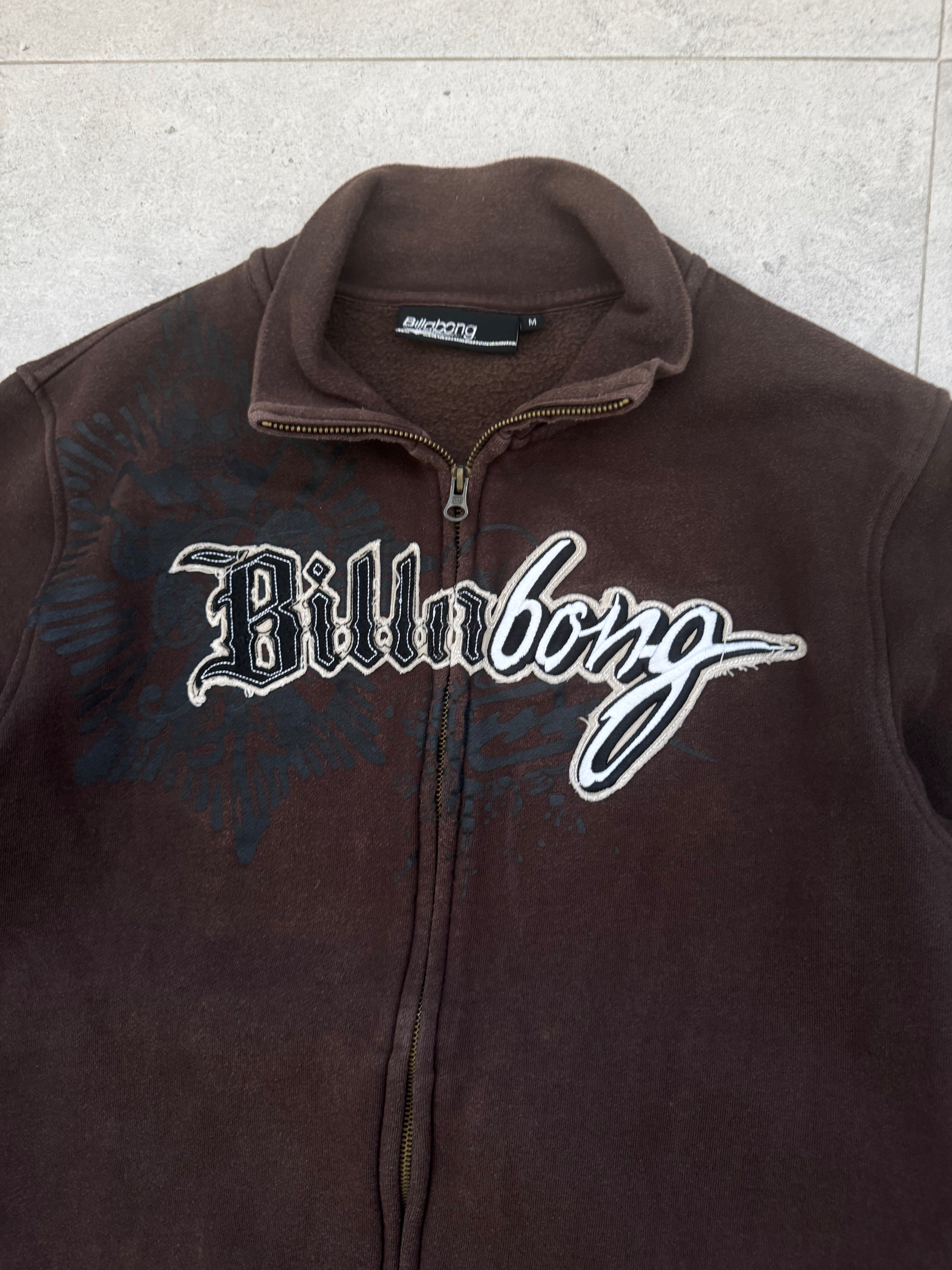 Y2K Billabong zip sweatshirt size M — vintage surf zip-up — Backwash VTG