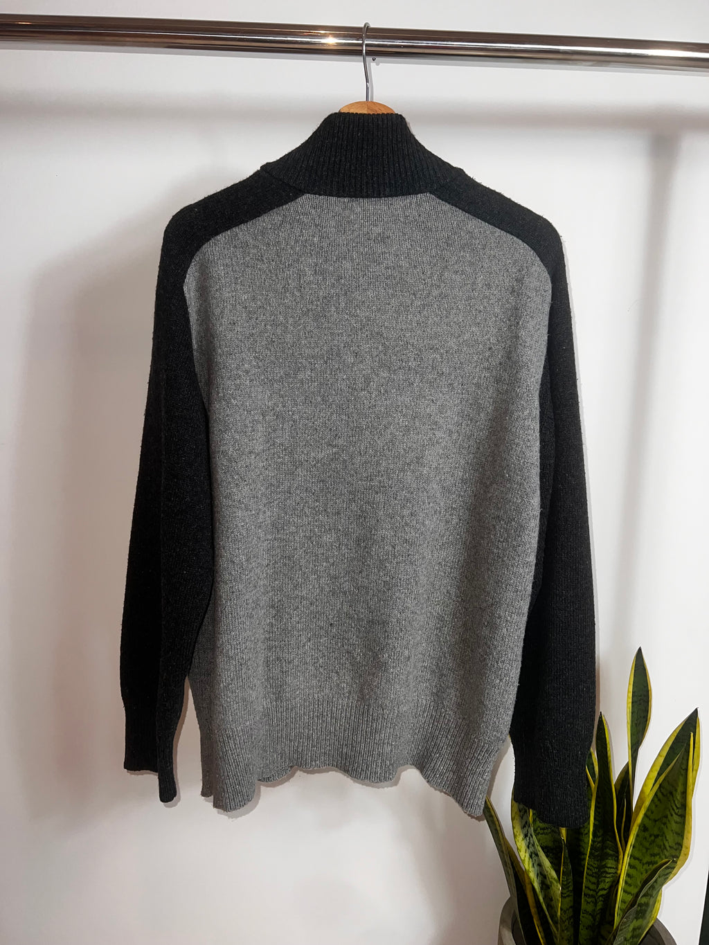 Billabong Zip Knit Grey/Black Y2K (M)