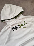 Y2K Billabong hoodie in white, size M, vintage surf sweatshirt - front view