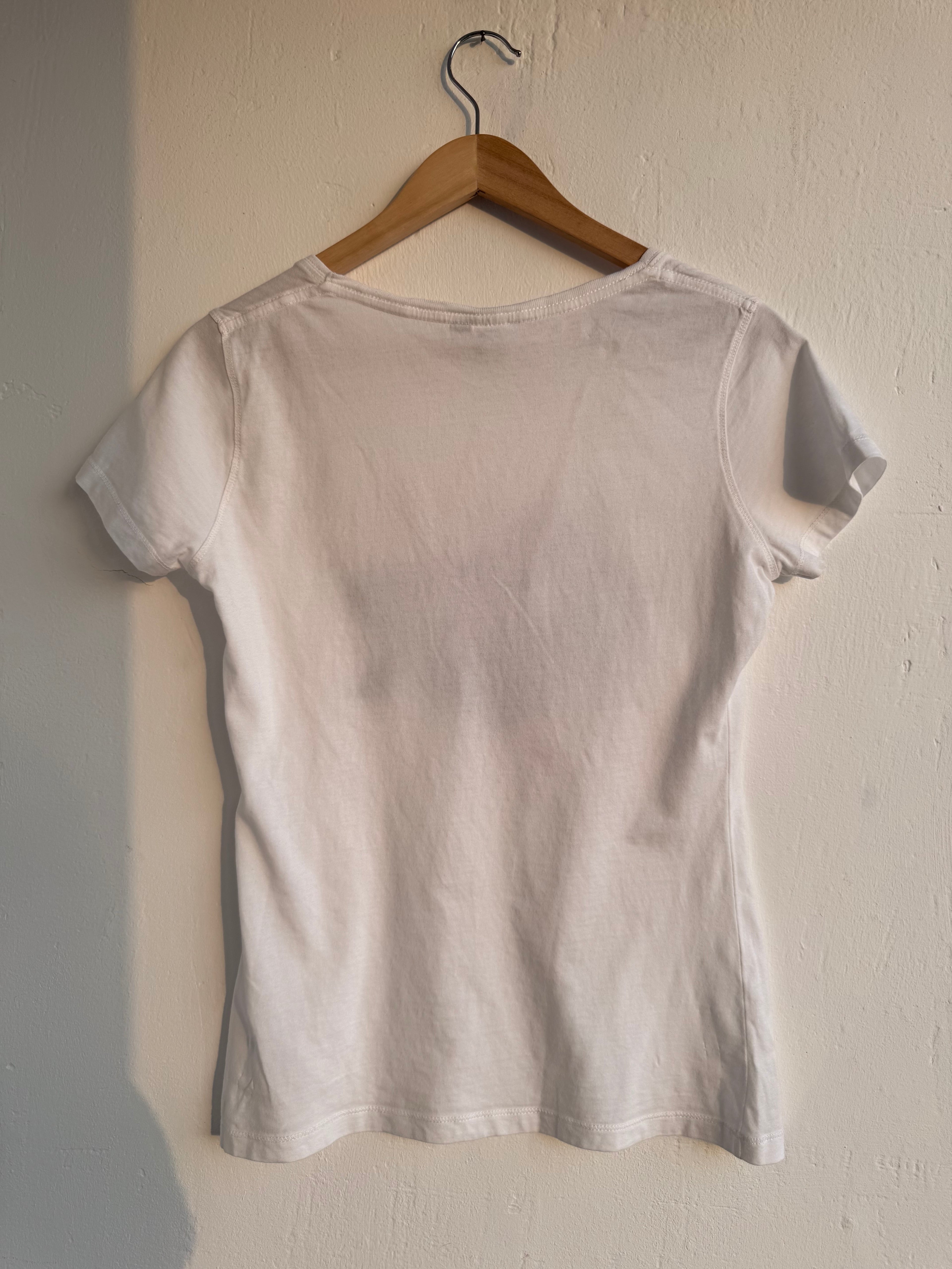 Y2K Roxy shirt in white, size XS, vintage surf womenswear - back view