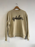 2000’S Quiksilver Crewneck Beige Script Logo (M)