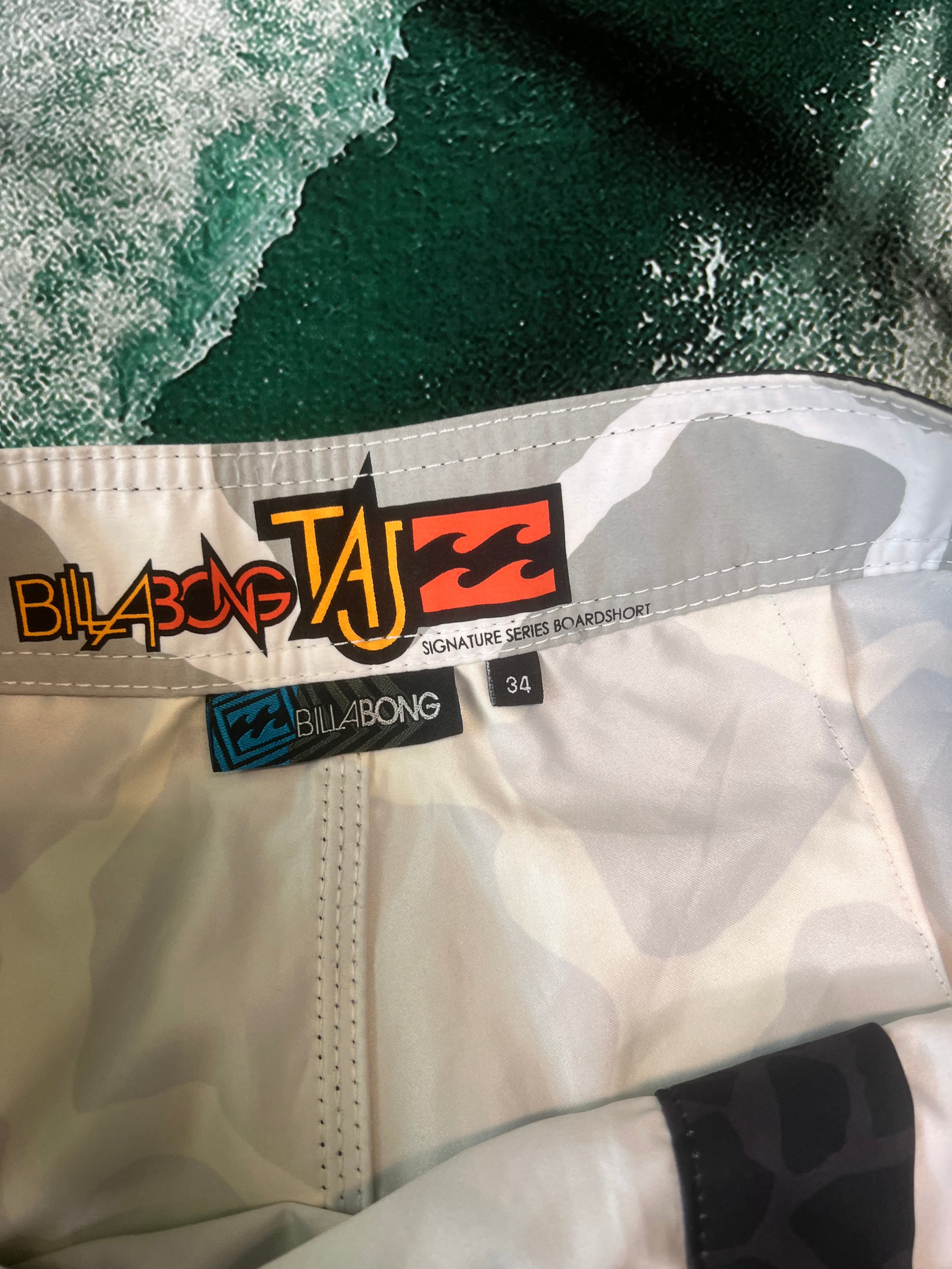 Y2K Billabong "Taj Burrow - Zero Gravity Signature Series Boardshorts (34) * DEADSTOCK