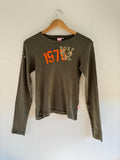 Vintage Y2K Roxy long sleeve top, khaki, womens size S - front