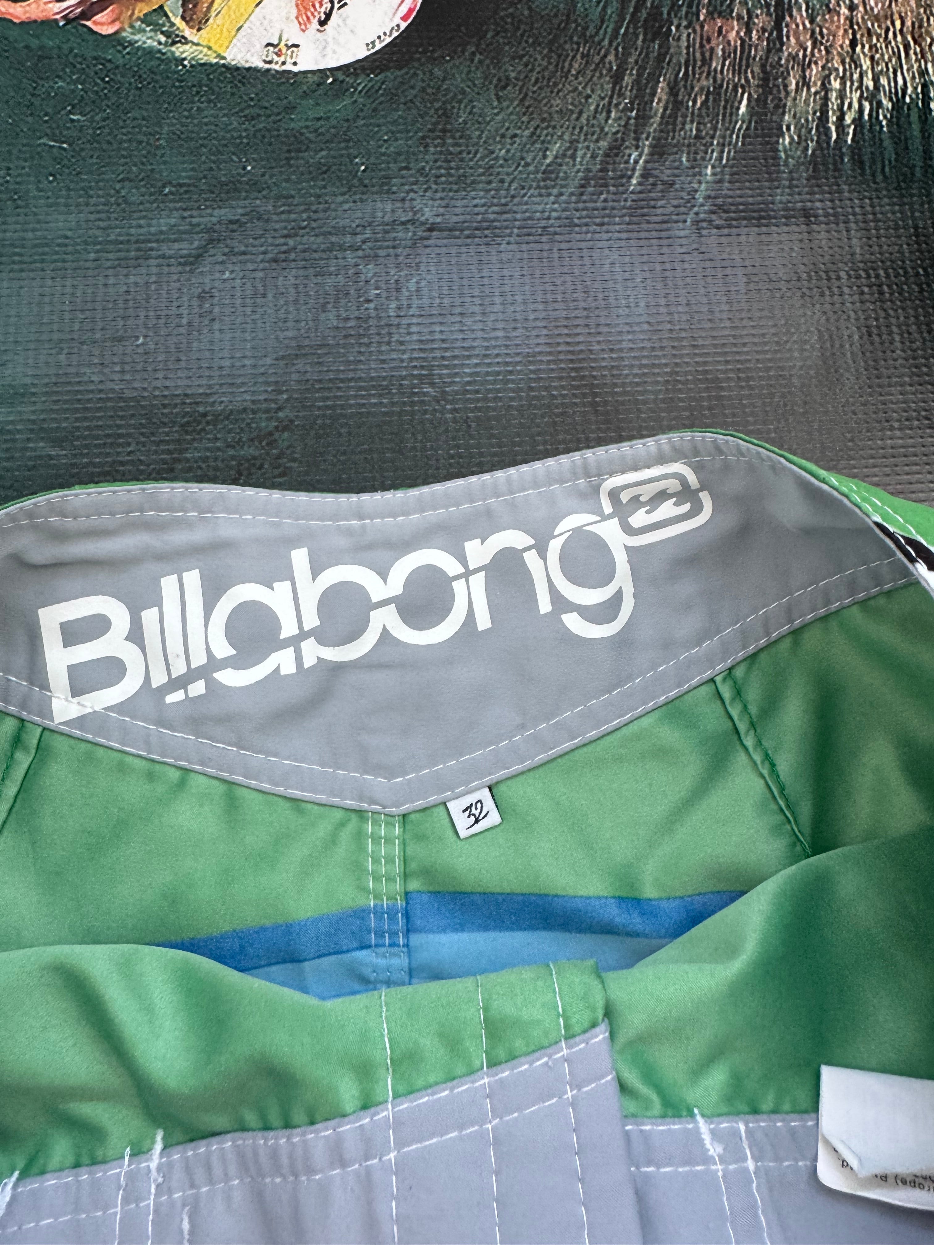 Y2K Billabong Floral boardshorts green/white/blue/black size 32 – detail view