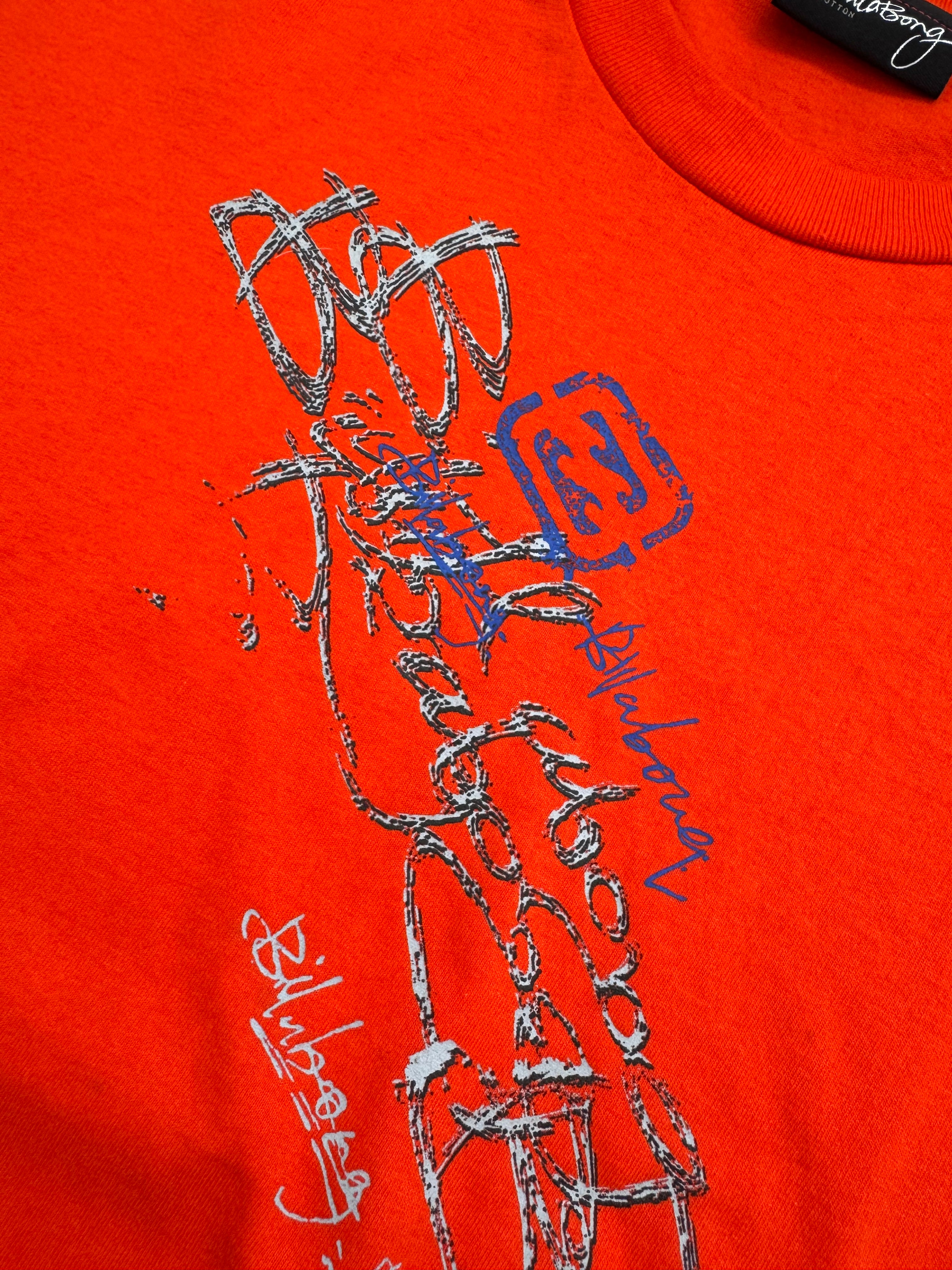 Y2K Billabong T-shirt in orange, size S, deadstock surf tee - back view