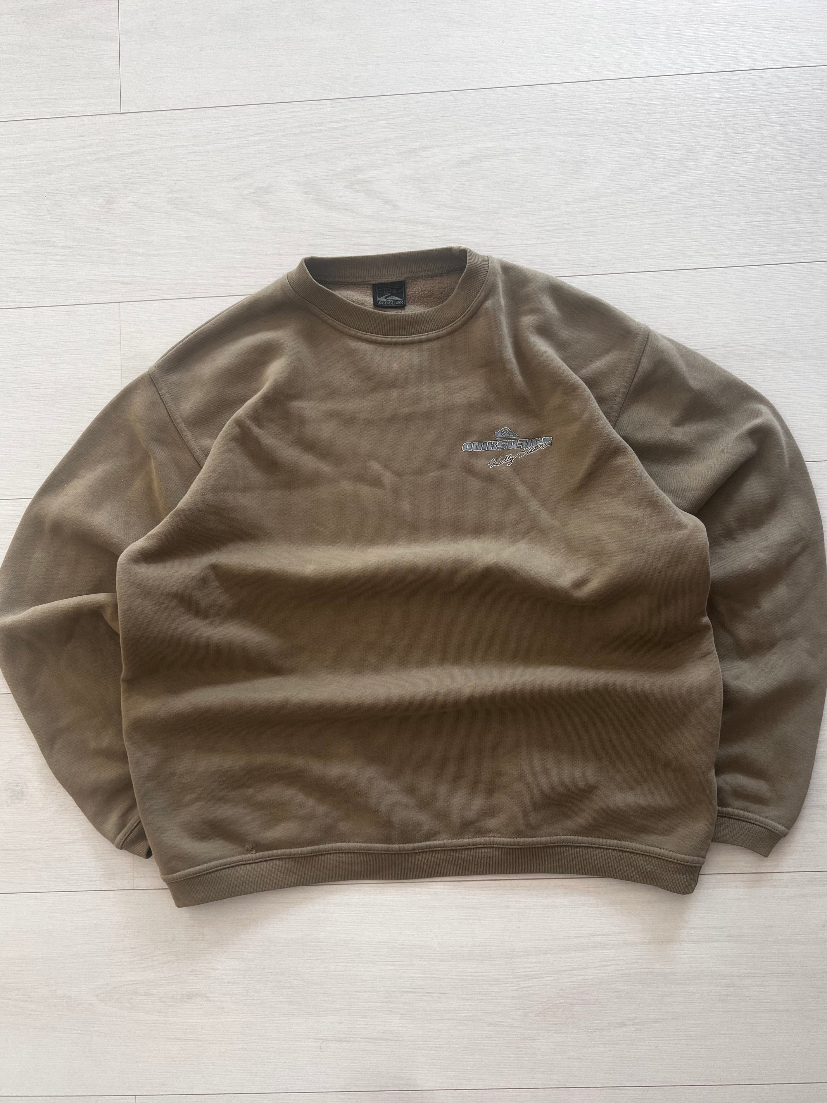 Vintage Quiksilver Kelly Slater sweatshirt front logo — authentic vintage surfwear