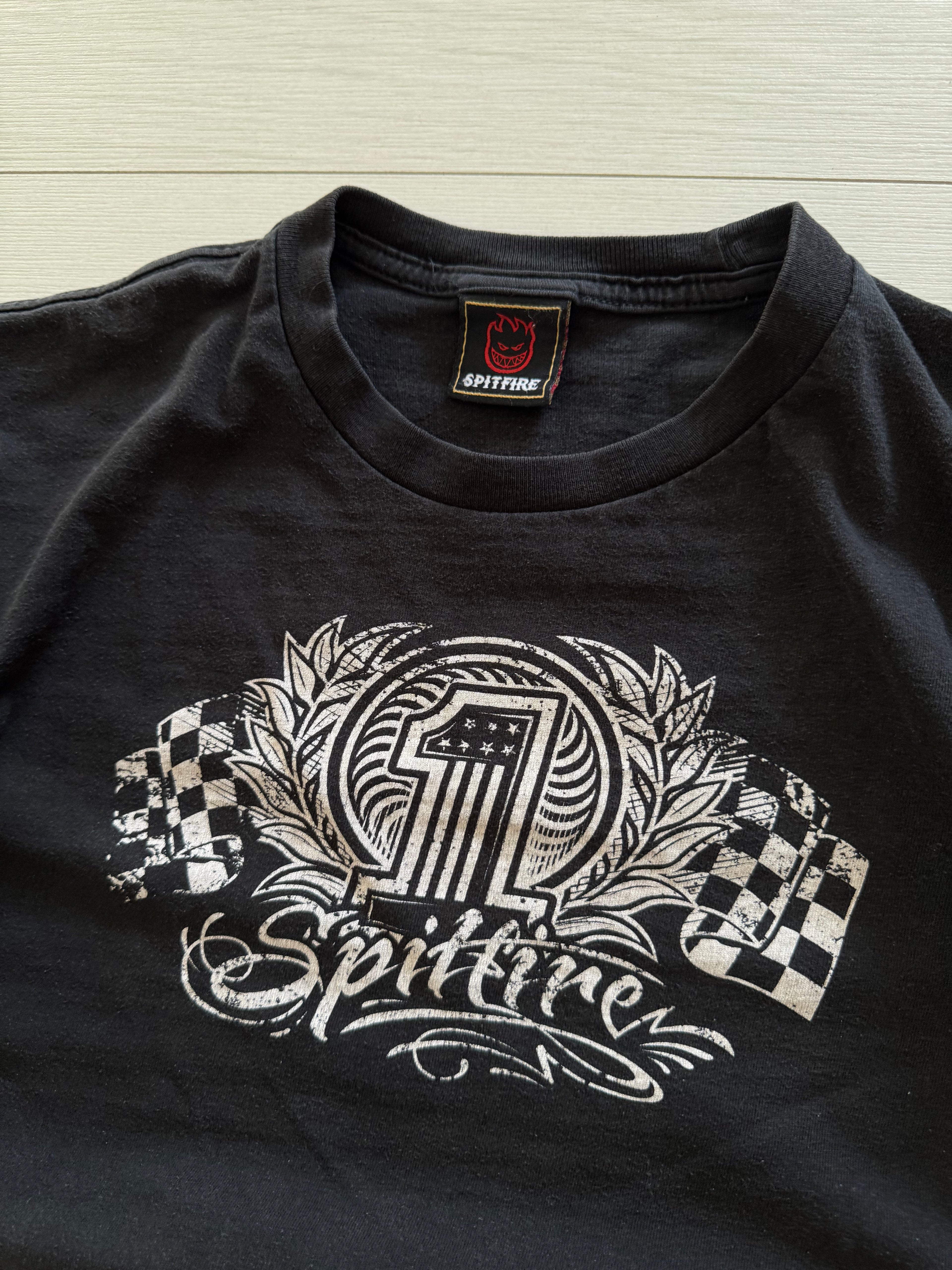 Y2K Spitfire Wheels tee front graphic — authentic vintage skate surfwear