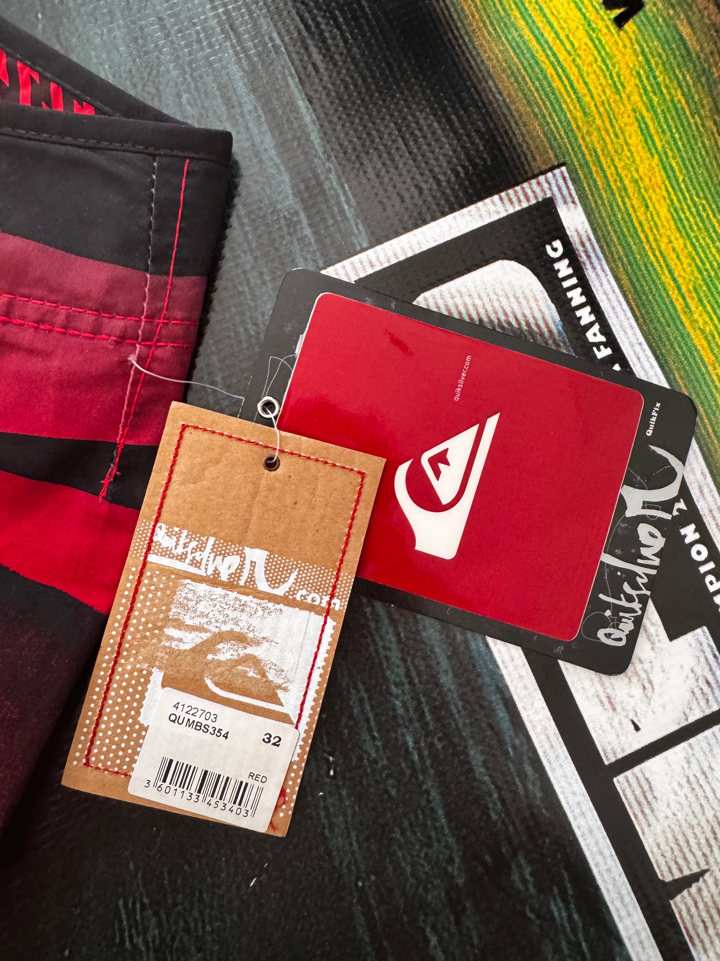 Y2K Quiksilver brand new boardshorts tag — genuine deadstock vintage surf