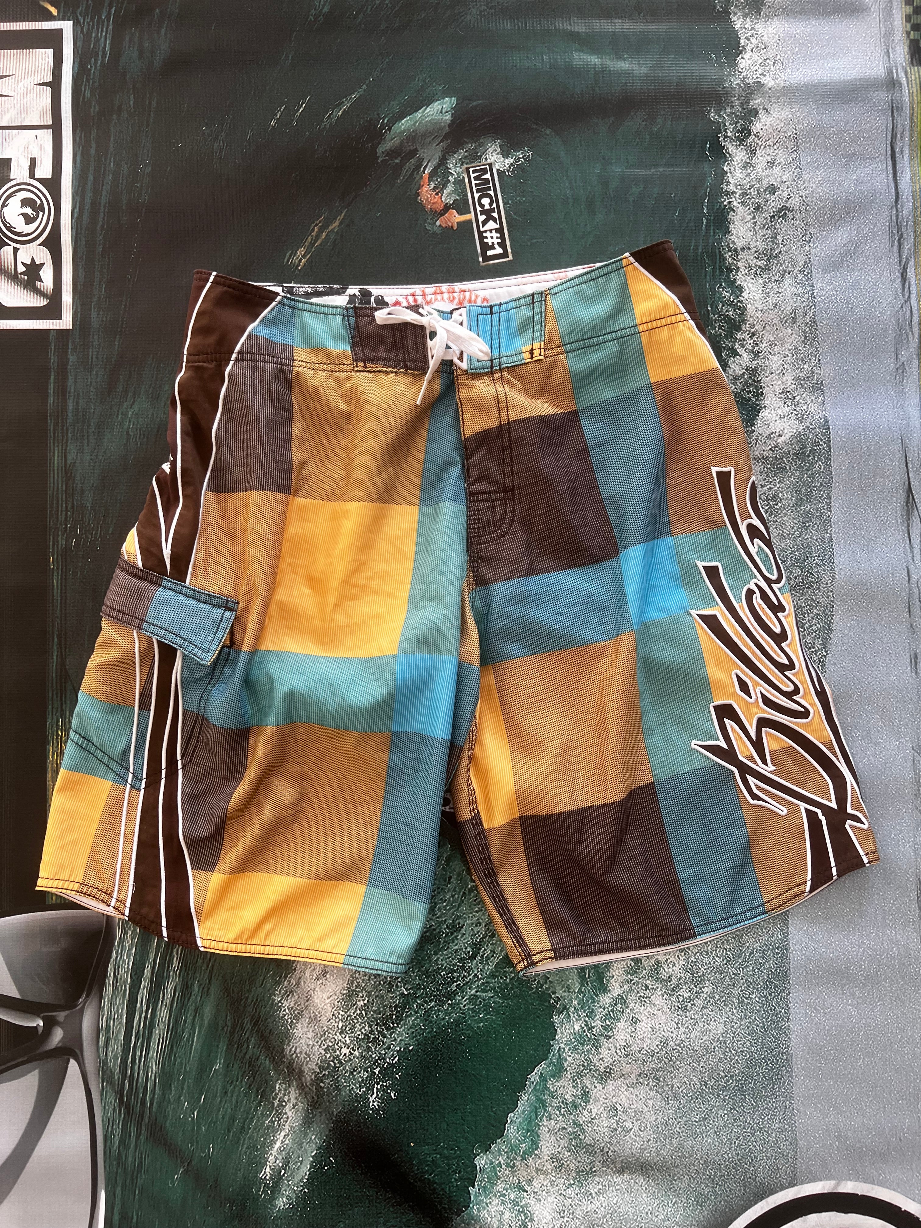2000s Billabong Mark Occhilupo signature boardshorts waist 31 — rare surf collector piece — Backwash VTG