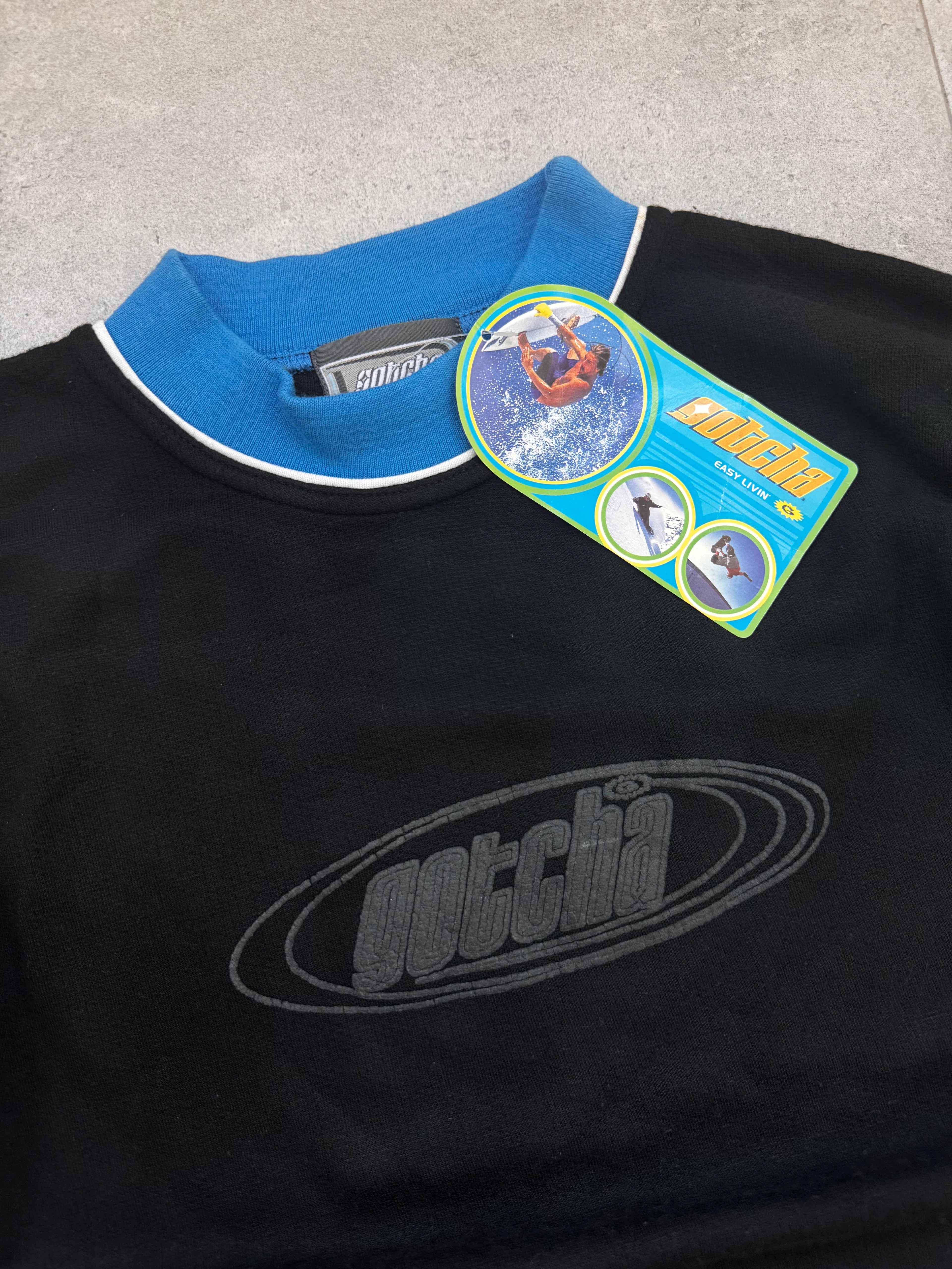 90s Gotcha sweatshirt front logo — brand new NWT deadstock vintage surfwear