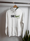 Billabong Hoodie White/Green Script Y2K (M)