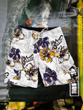 Y2K Lost boardshorts white purple yellow size 32