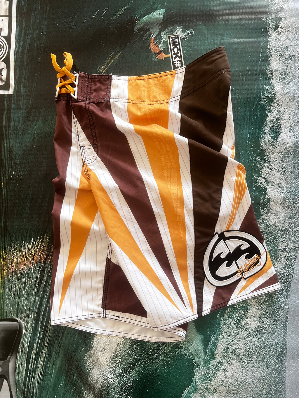 Y2K Billabong Andy Irons Samurai boardshorts waist 28 — rare vintage surf collector piece — Backwash VTG
