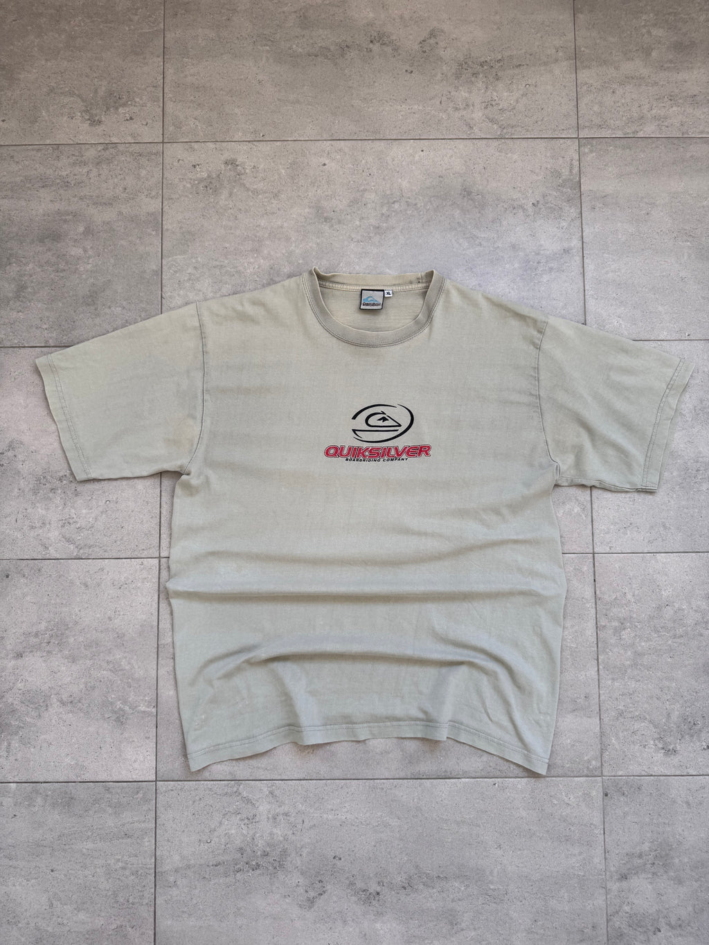 90s Quiksilver vintage T-shirt in beige, size XL, surf tee - back view