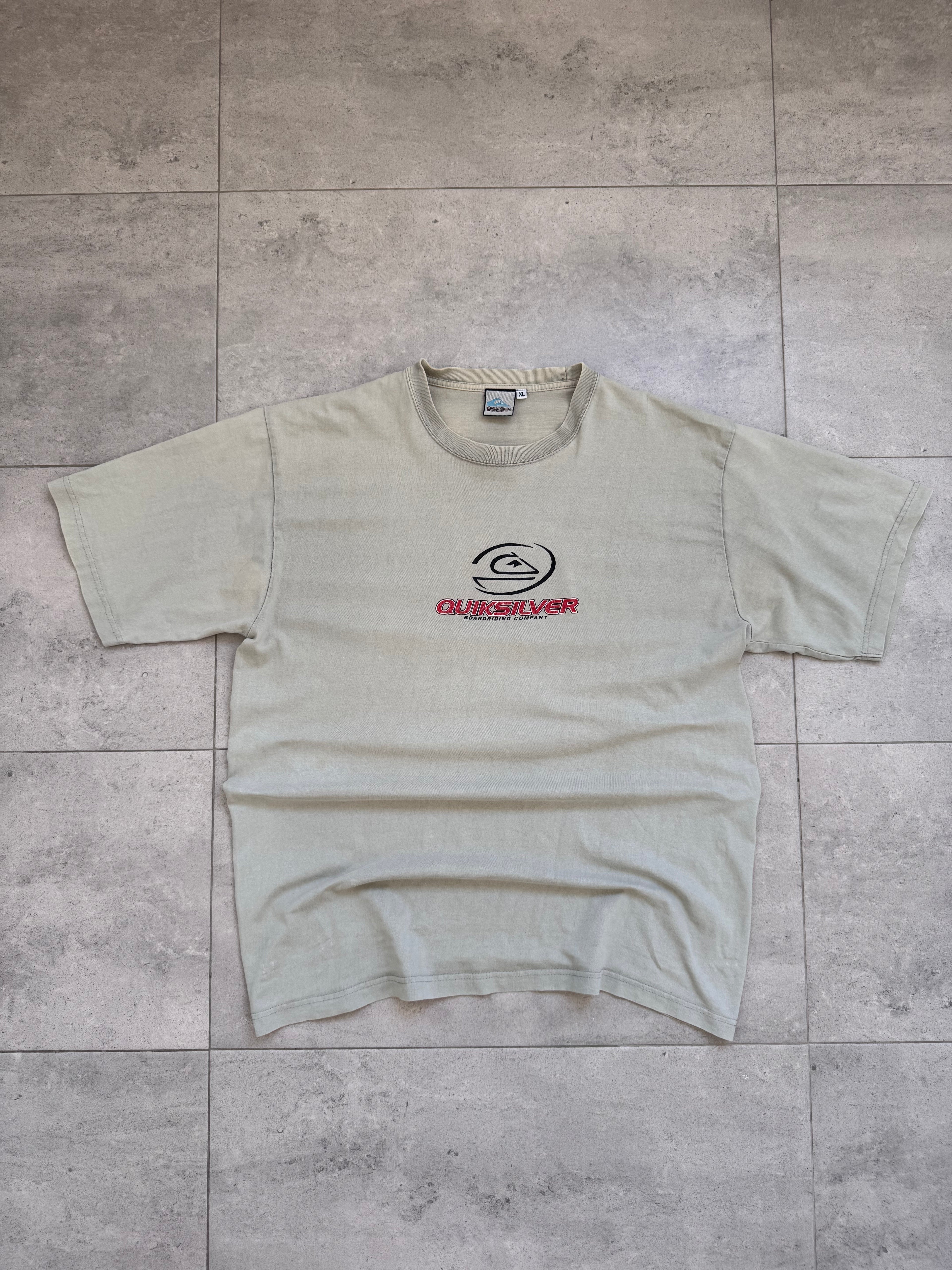 90s Quiksilver vintage T-shirt in beige, size XL, surf tee - back view