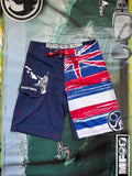 Y2K HIC boardshorts navy/red/white size 31 – front view