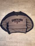 90s Quiksilver vintage sweatshirt in grey and navy, size S - front view