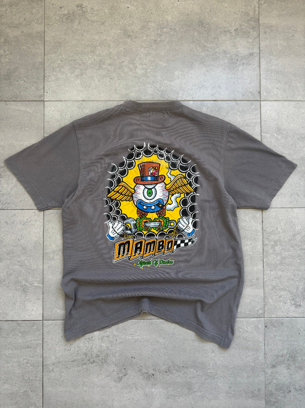 Vintage 2000 Mambo Australia graphic t-shirt, grey, size M - front