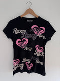 Y2K Roxy t-shirt black/pink size 16Y – front view