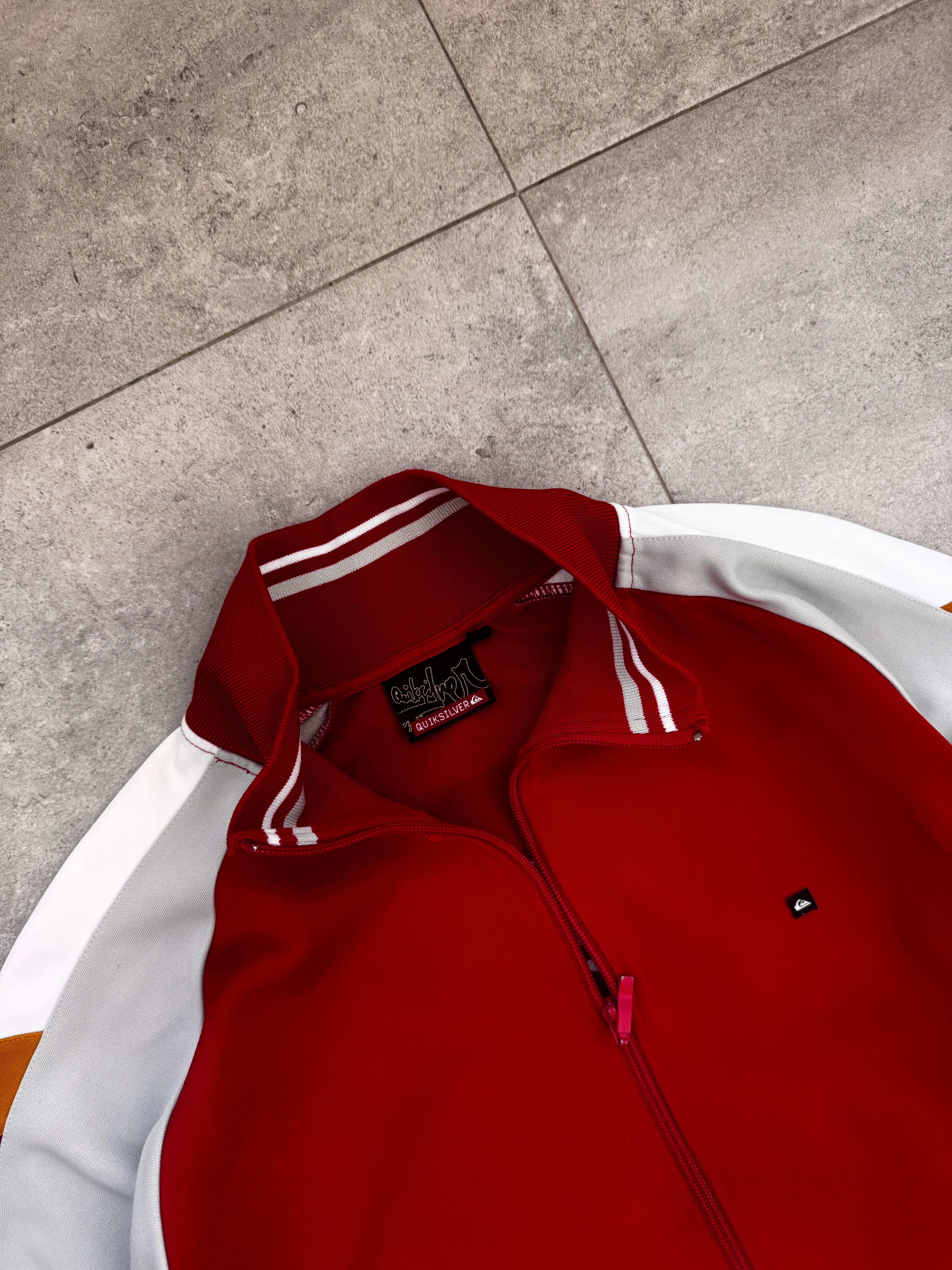 Y2K Quiksilver bomber jacket back detail — rare vintage surf brand