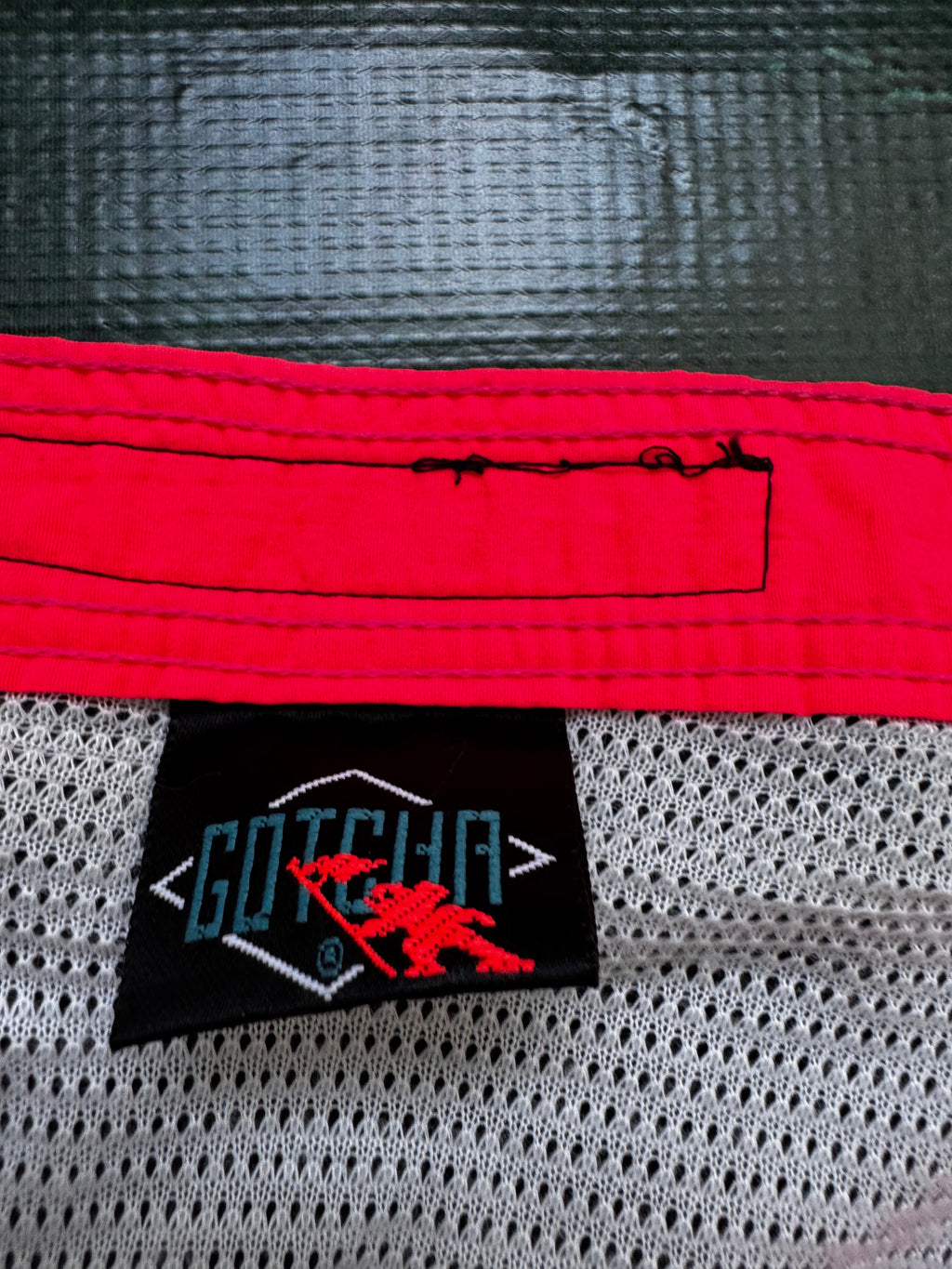 80s Gotcha brand new boardshorts graphic — authentic vintage surfwear