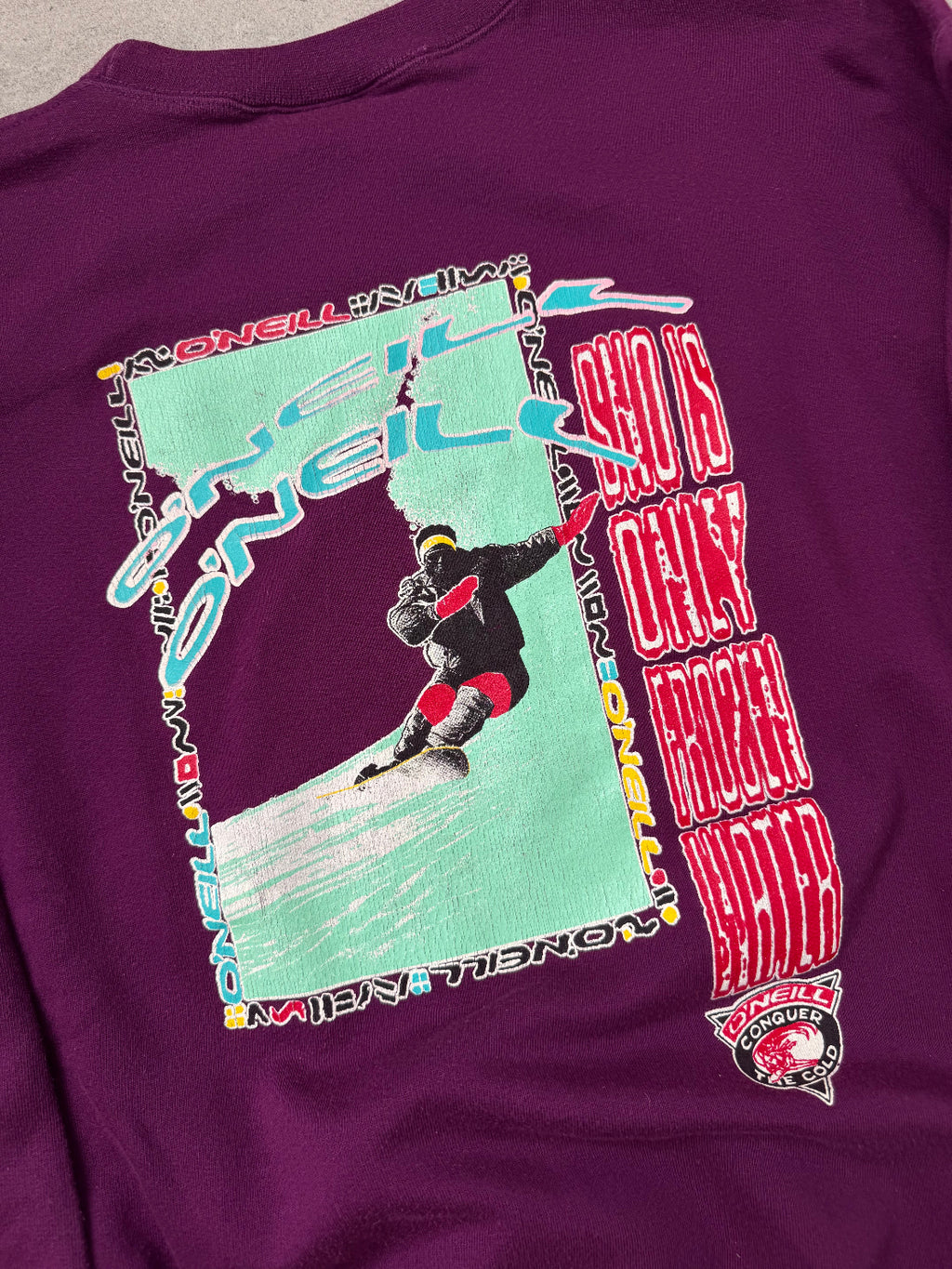 90s O'Neill vintage sweatshirt, brand label detail