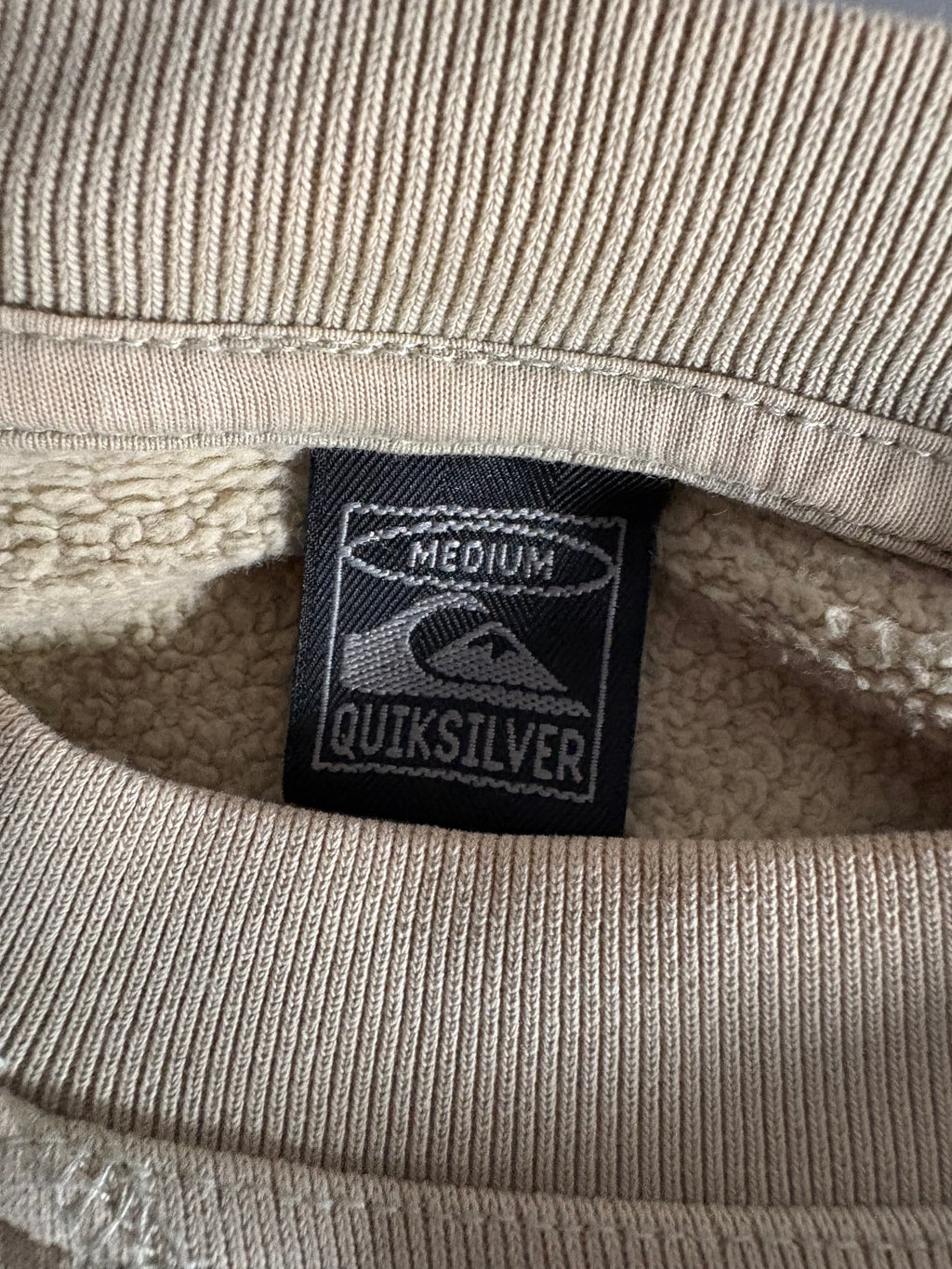 2000’S Quiksilver Crewneck Beige Script Logo (M)