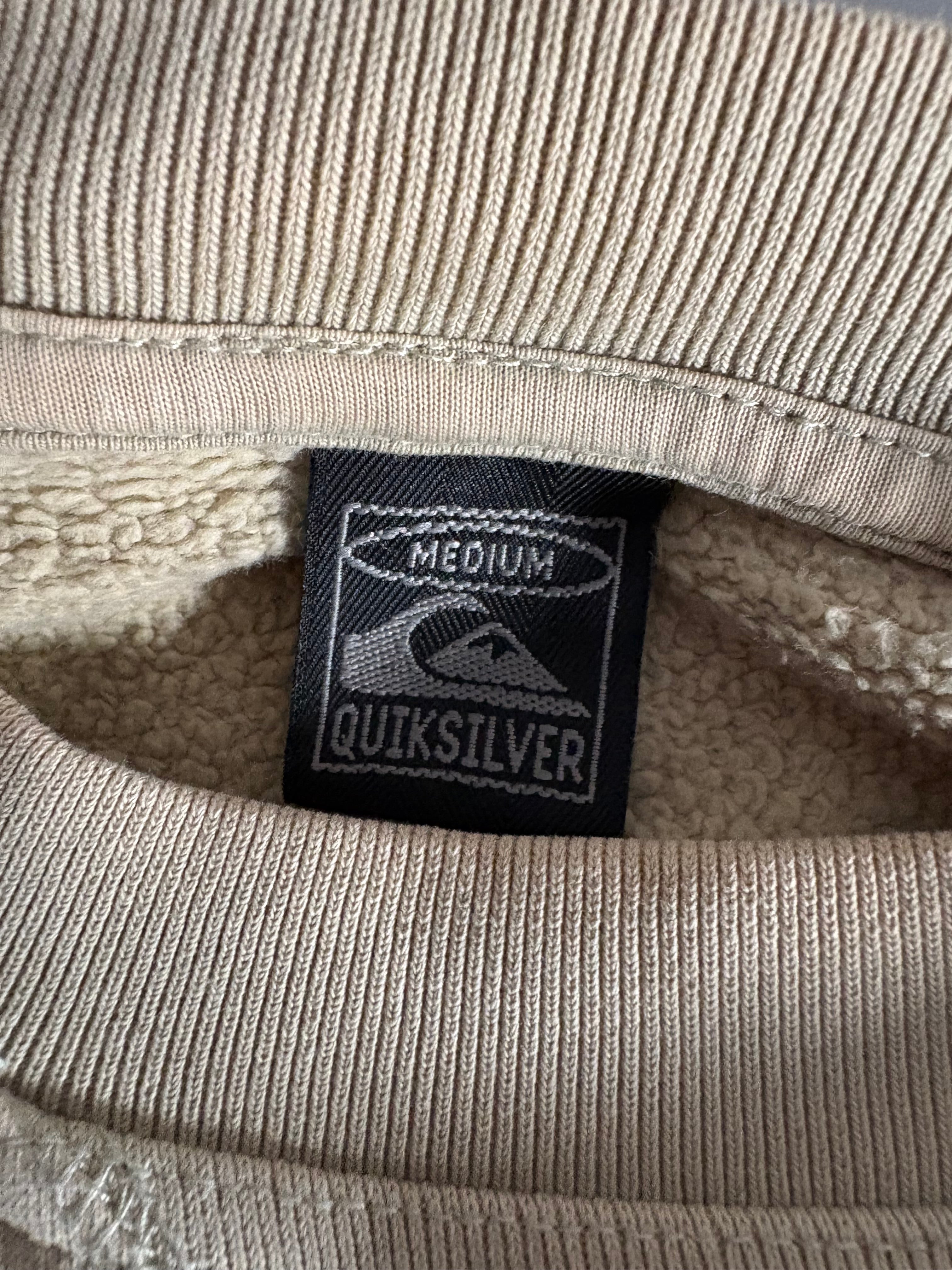 2000’S Quiksilver Crewneck Beige Script Logo (M)