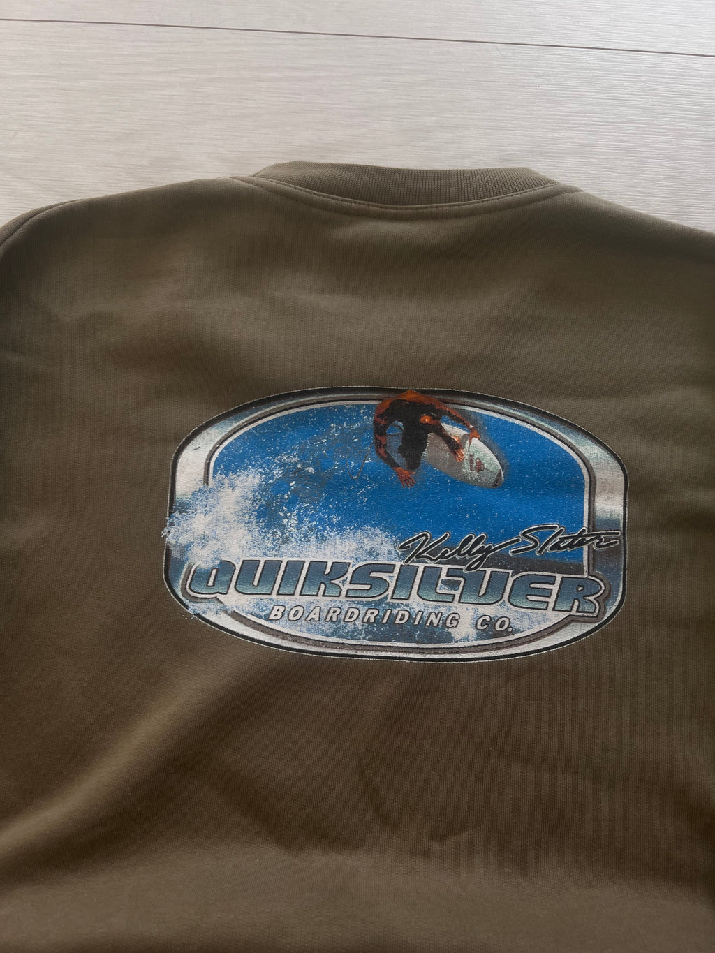 Vintage Quiksilver Kelly Slater signature sweatshirt age 16 — rare surf collector piece — Backwash VTG