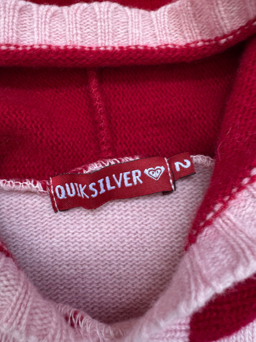 Vintage Y2K Roxy sweatshirt in pink, brand label detail