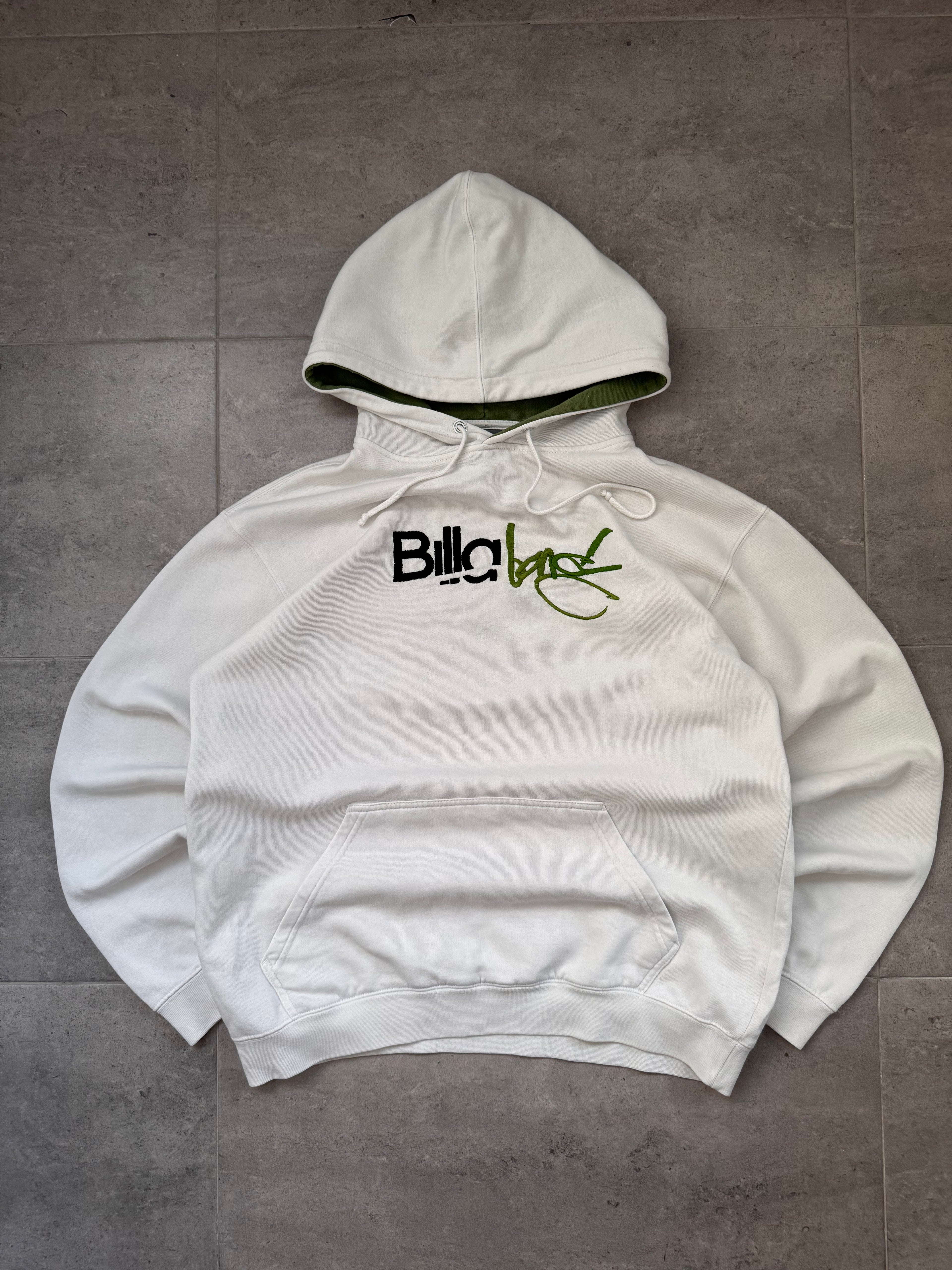Y2K Billabong hoodie in white, size M, vintage surf sweatshirt - back view