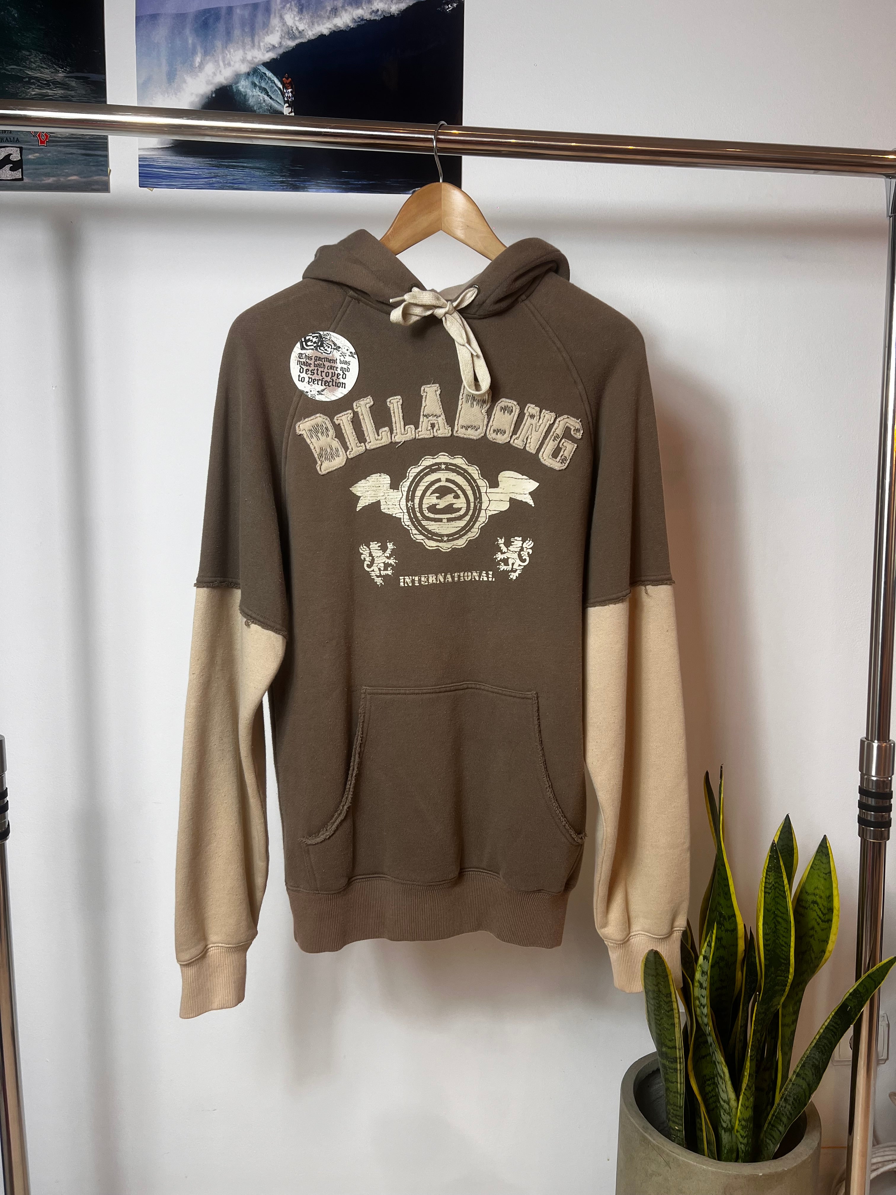 Billabong Hoodie Brown/Cream Y2K (S)  *DEADSTOCK