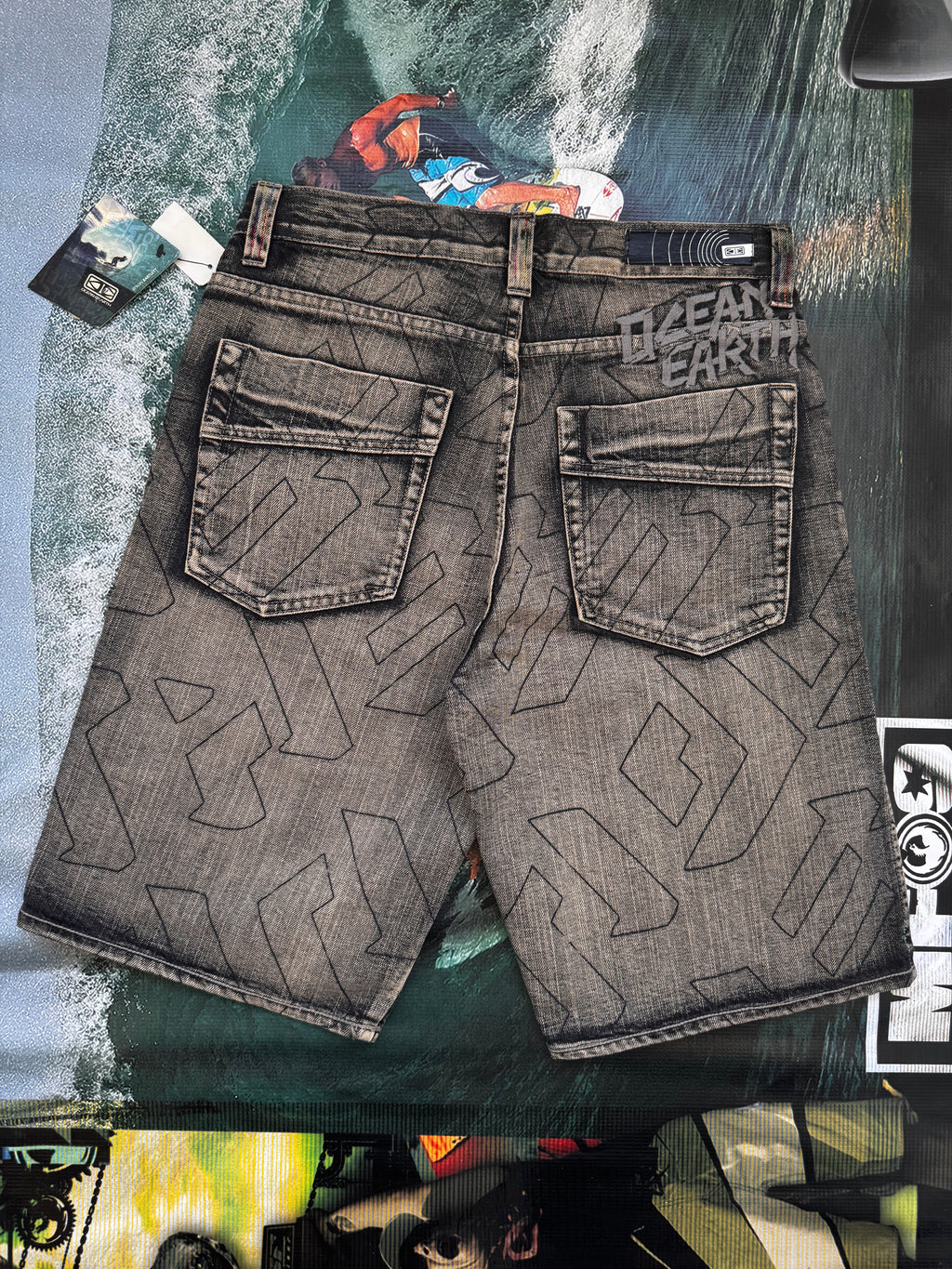 Ocean & Earth denim shorts tag — genuine brand new vintage surfwear