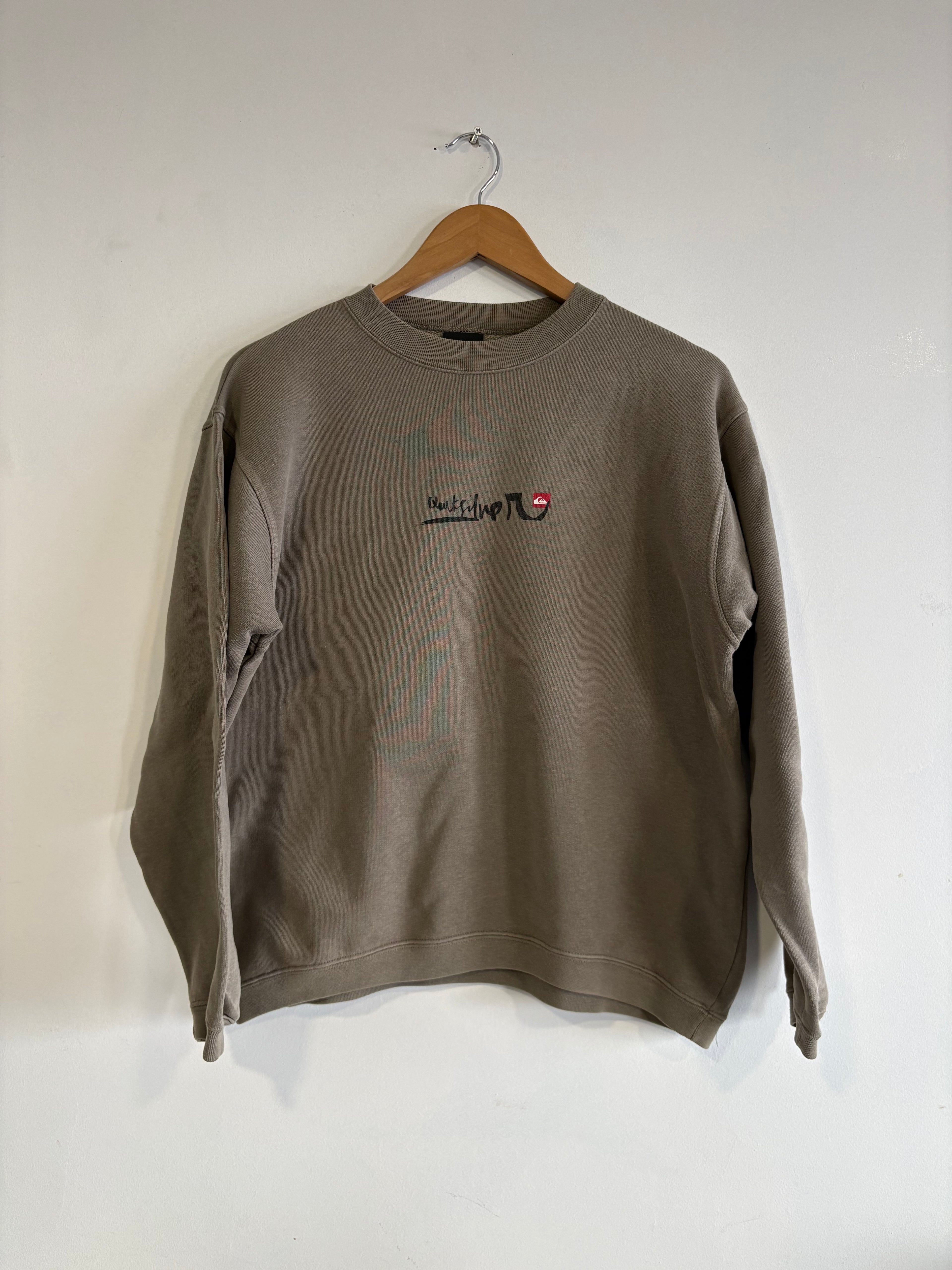 2000’S Quiksilver Crewneck Brown Back Graphic Y2K Surf (XS)
