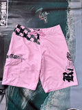 Y2K Rip Curl Opium boardshorts pink/black size 30 – front view