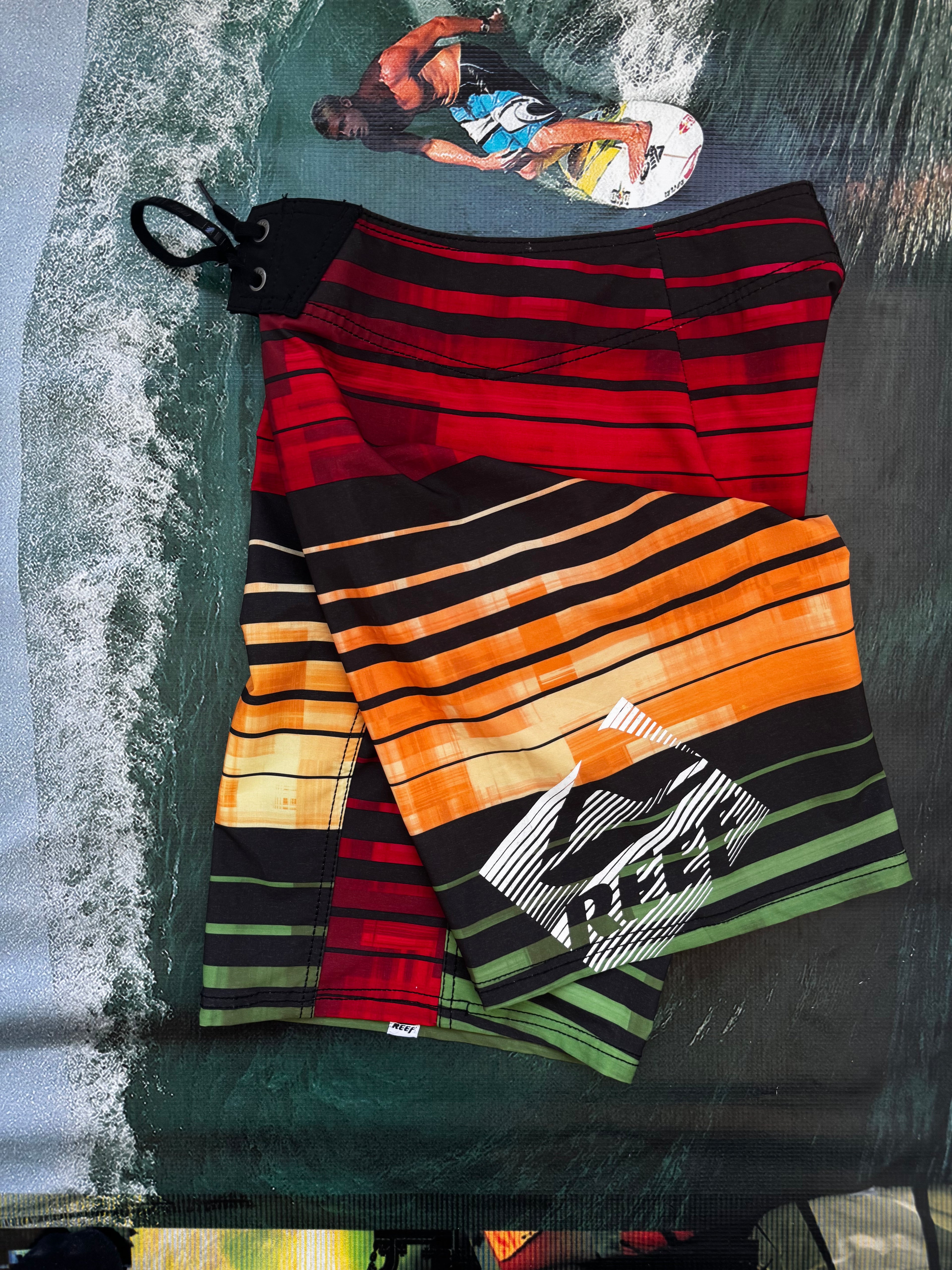 Y2K Reef brand new boardshorts front — never worn vintage surf boardies
