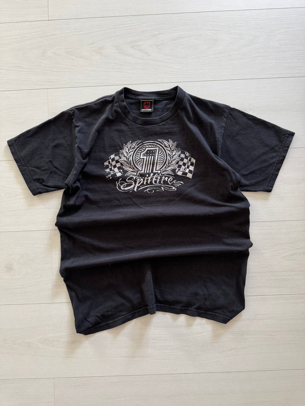 Y2K Spitfire Wheels graphic t-shirt size M — rare vintage skate surf crossover — Backwash VTG