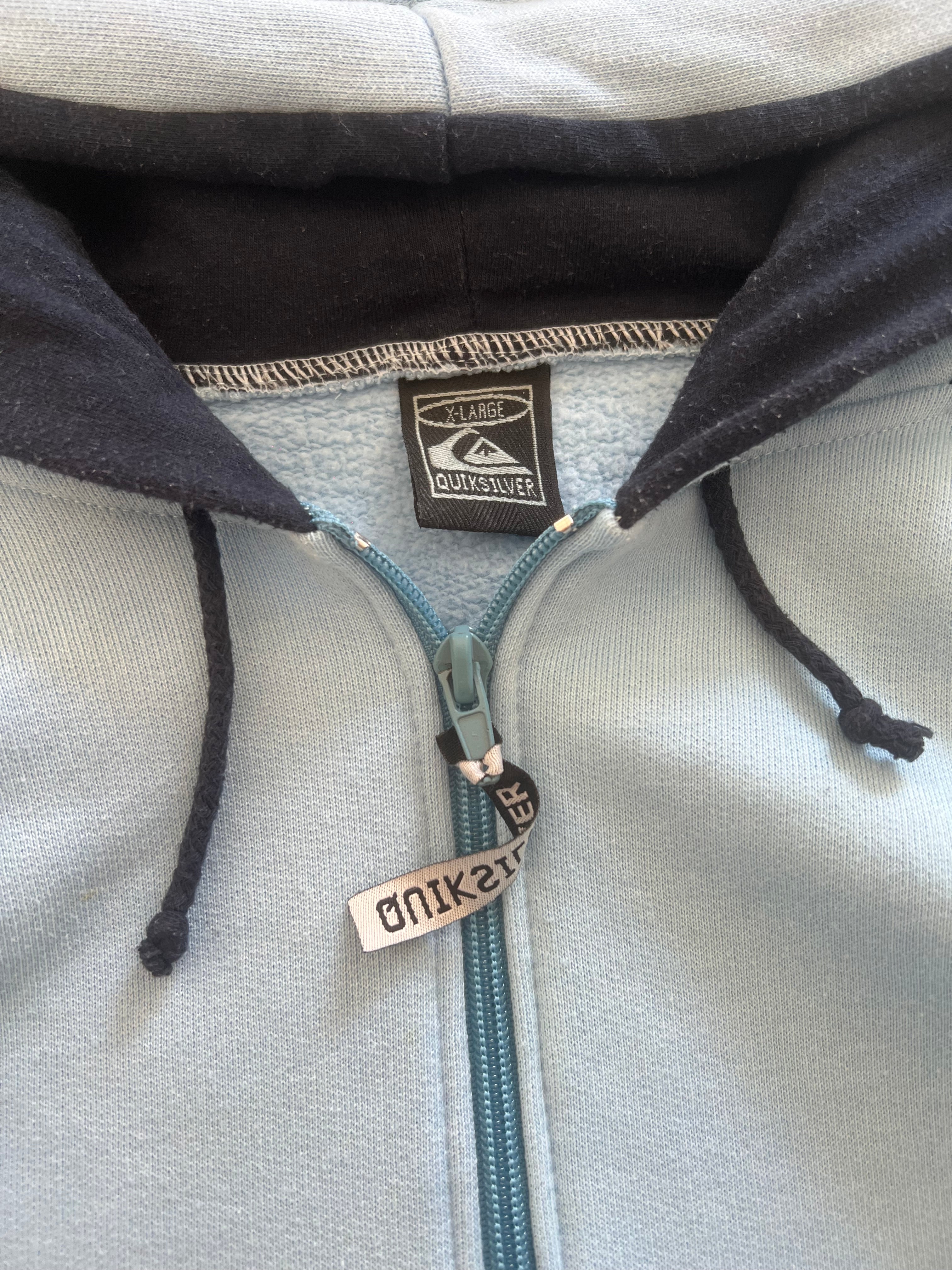 2000s Quiksilver sweatshirt tag — authentic vintage surf brand
