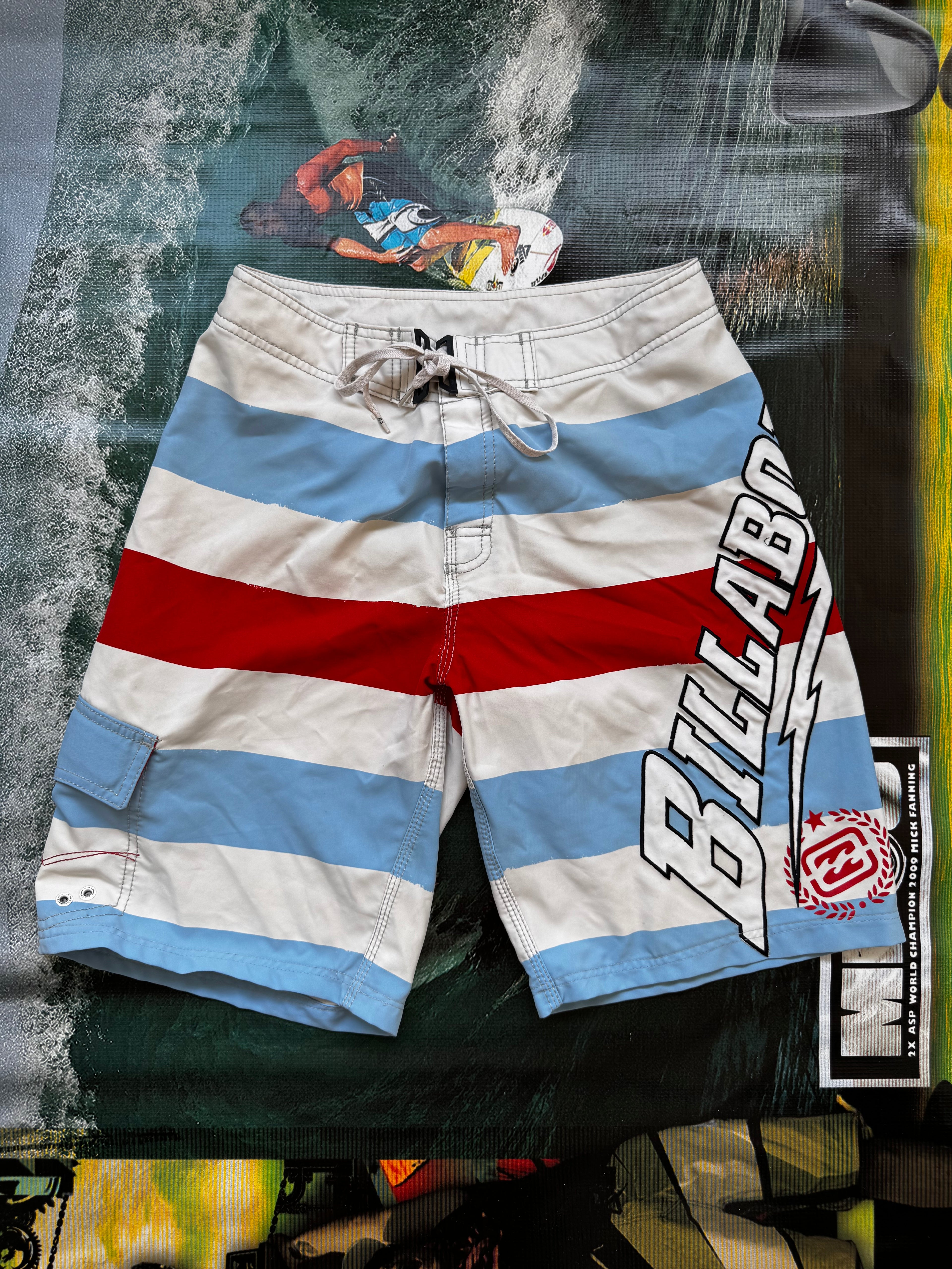 Billabong Joel Parkinson OG Signature Series boardshorts deadstock white blue red