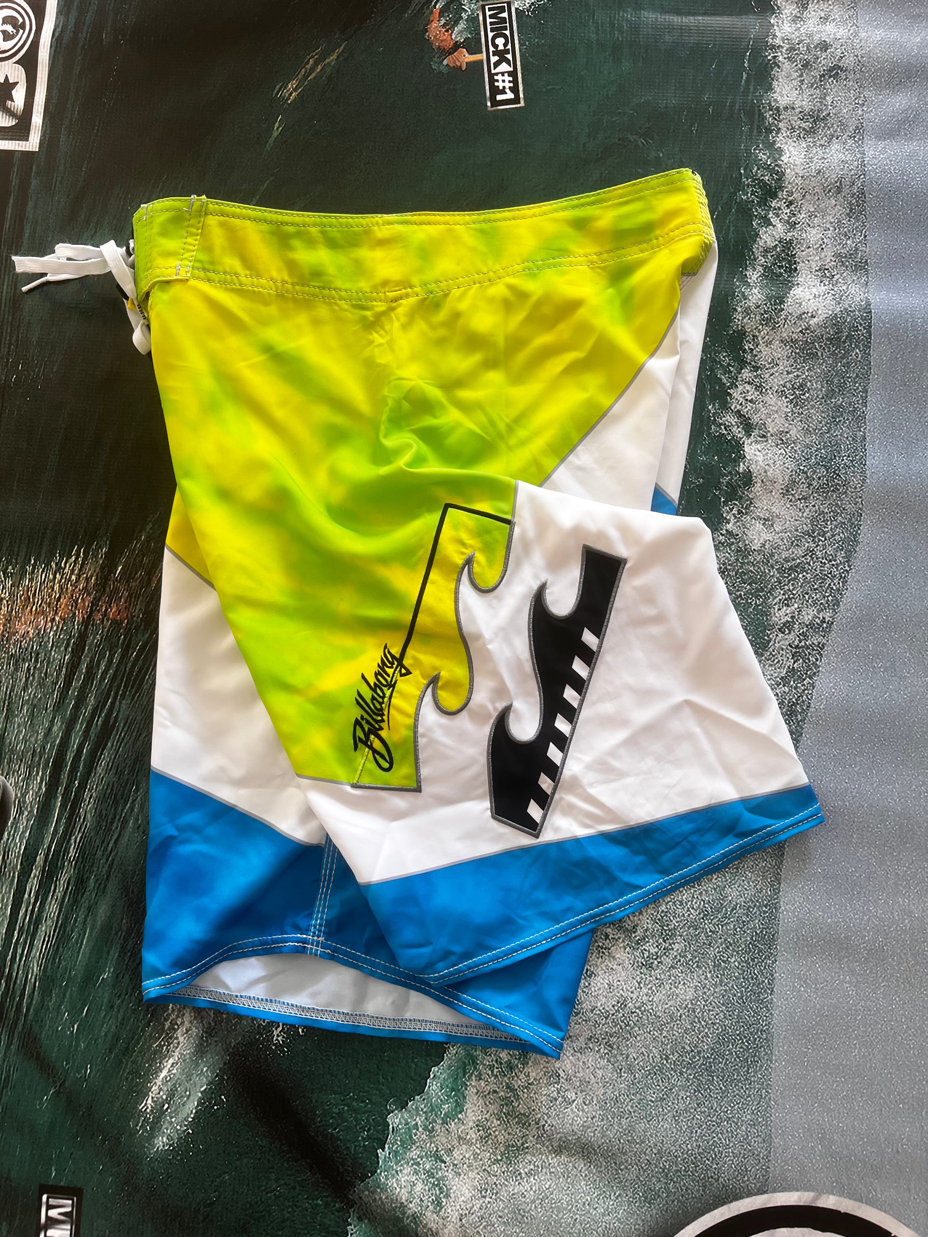 Y2K Billabong Andy Irons Airlite Quad Stretch boardshorts waist 33 — rare collector piece — Backwash VTG