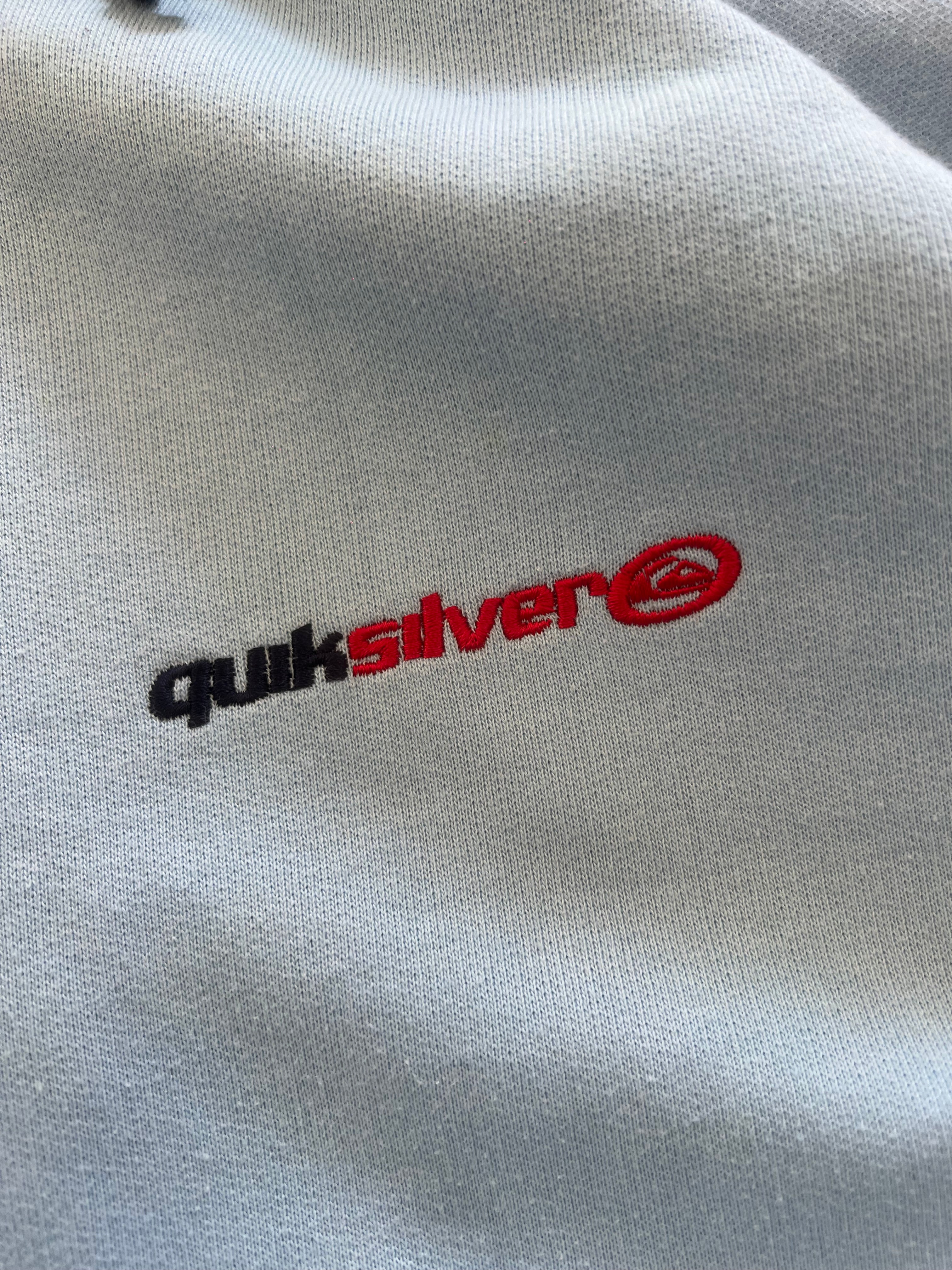 2000s Quiksilver sweatshirt detail — genuine vintage surfwear early 2000s