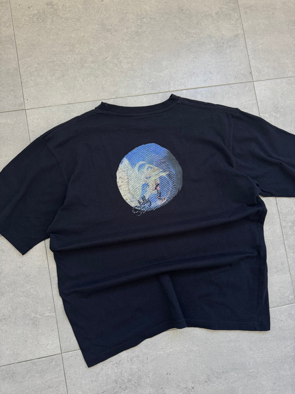Vintage Y2K Quiksilver Kelly Slater t-shirt, navy, size L - front
