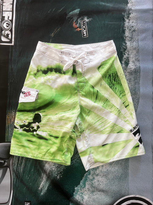 2000s Billabong Andy Irons Rising Sun Rectangle boardshorts waist 32 — rare collector piece — Backwash VTG