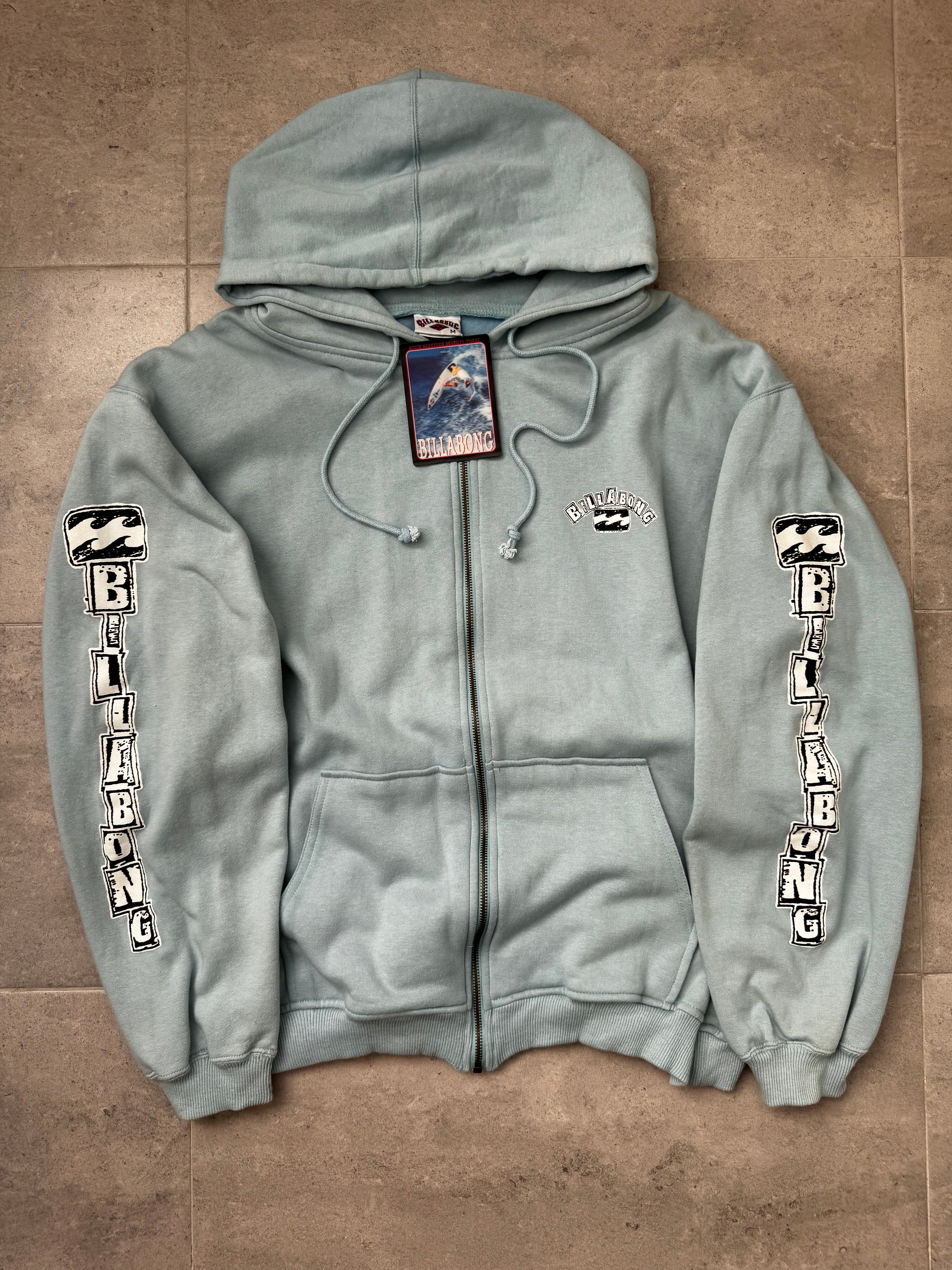 Deadstock 90s Billabong vintage sweatshirt in light blue, back view