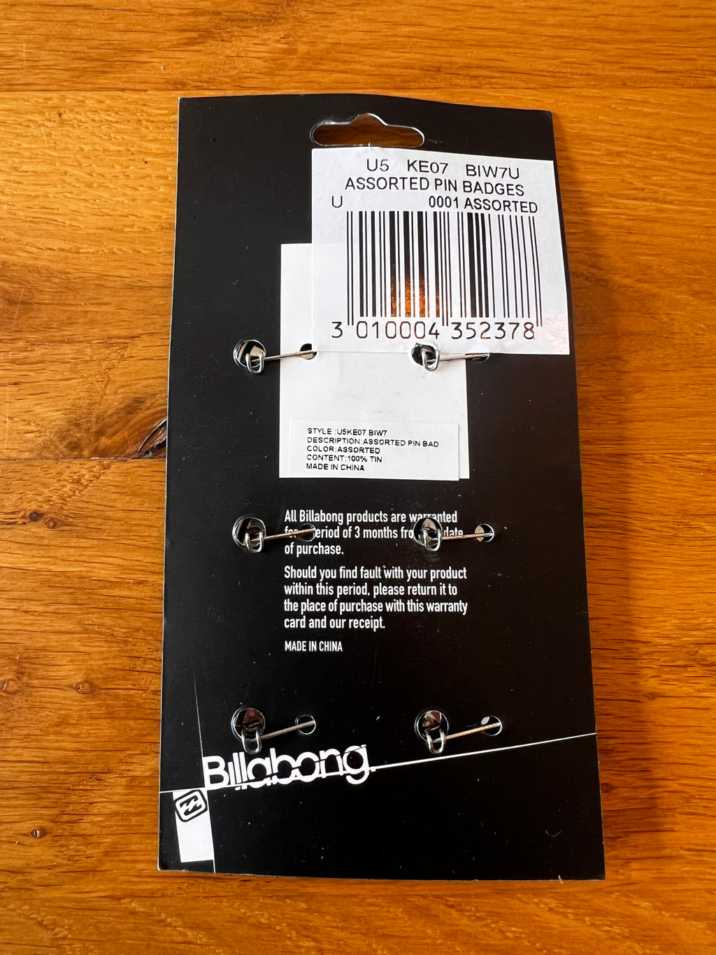 Y2K Billabong Pins *Brand New