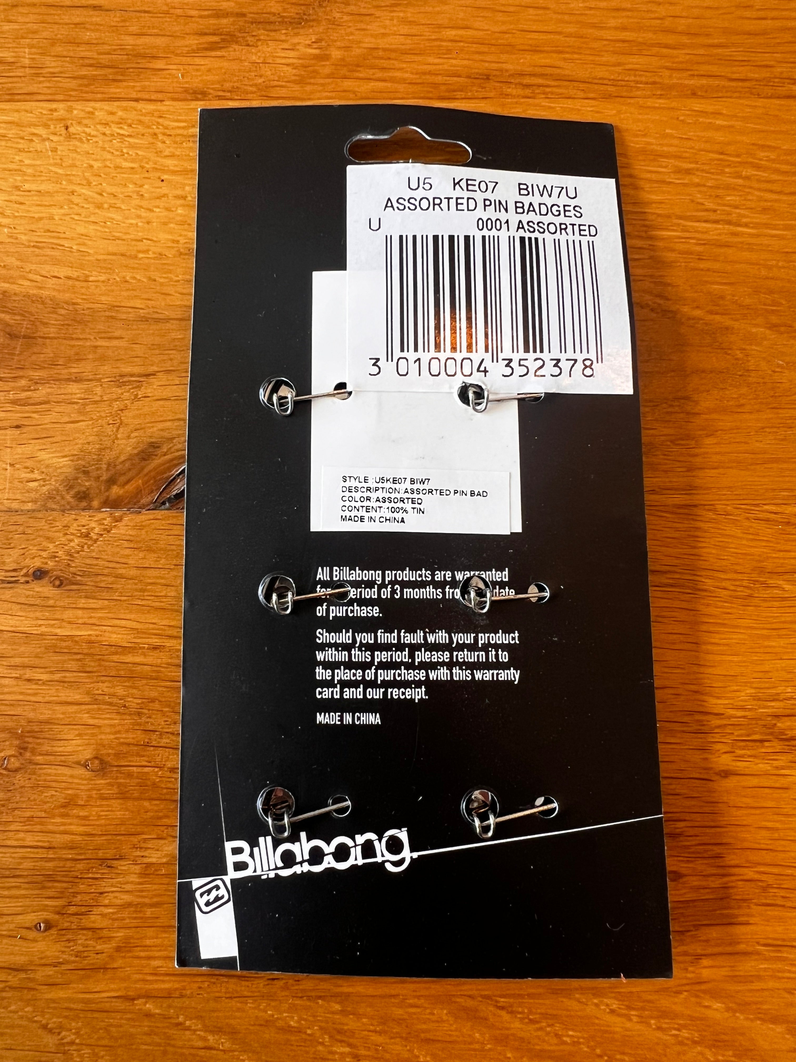 Y2K Billabong Pins *Brand New