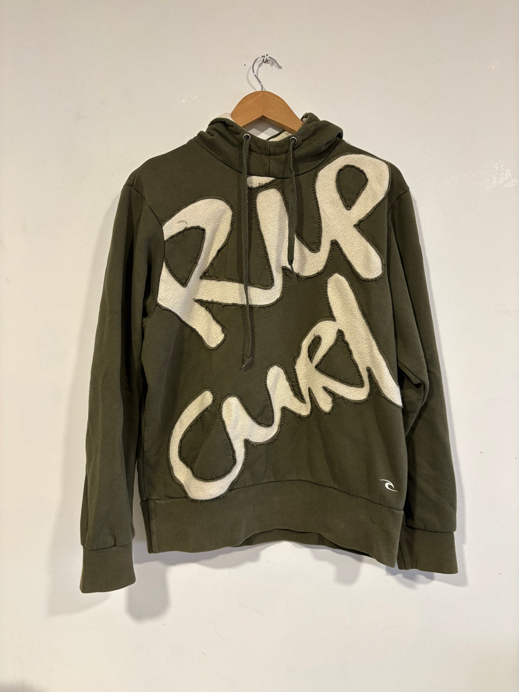 2000’s Rip Curl Hoodie Olive Big Logo Fleece (M)