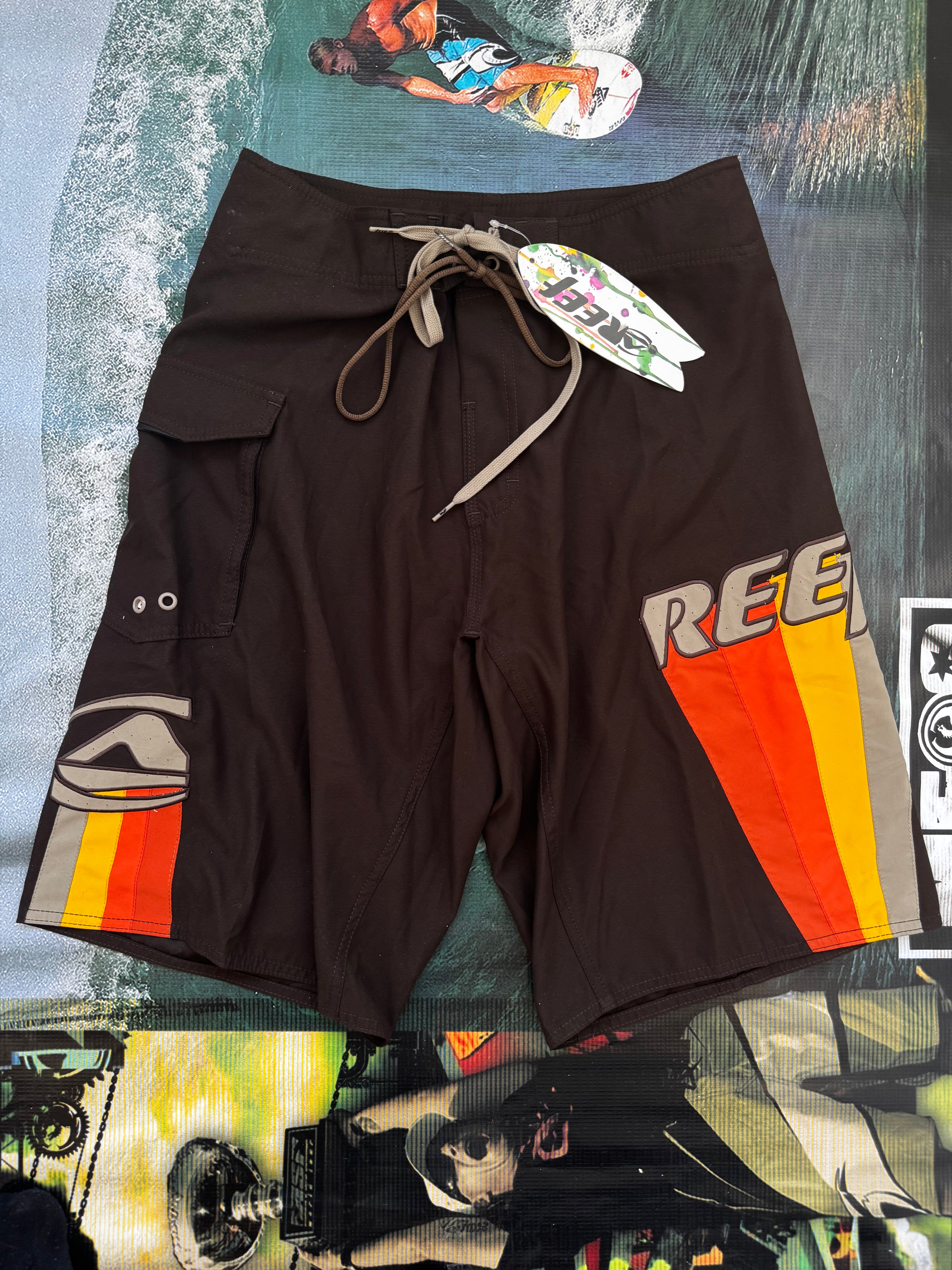 Y2K Reef deadstock boardshorts waist 31 — brand new with tags — Backwash VTG
