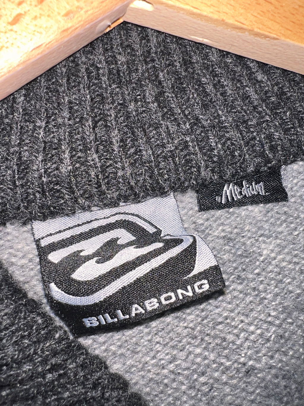 Billabong Zip Knit Grey/Black Y2K (M)