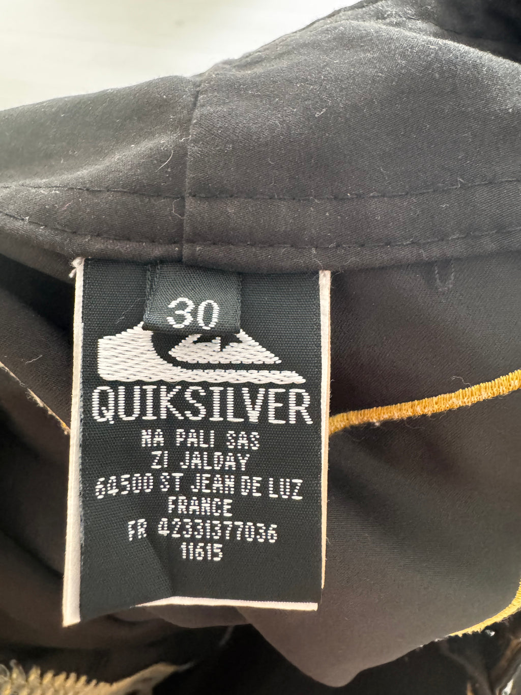 2005 Quiksilver Kelly Slater boardshorts tag — authentic rare vintage surfwear